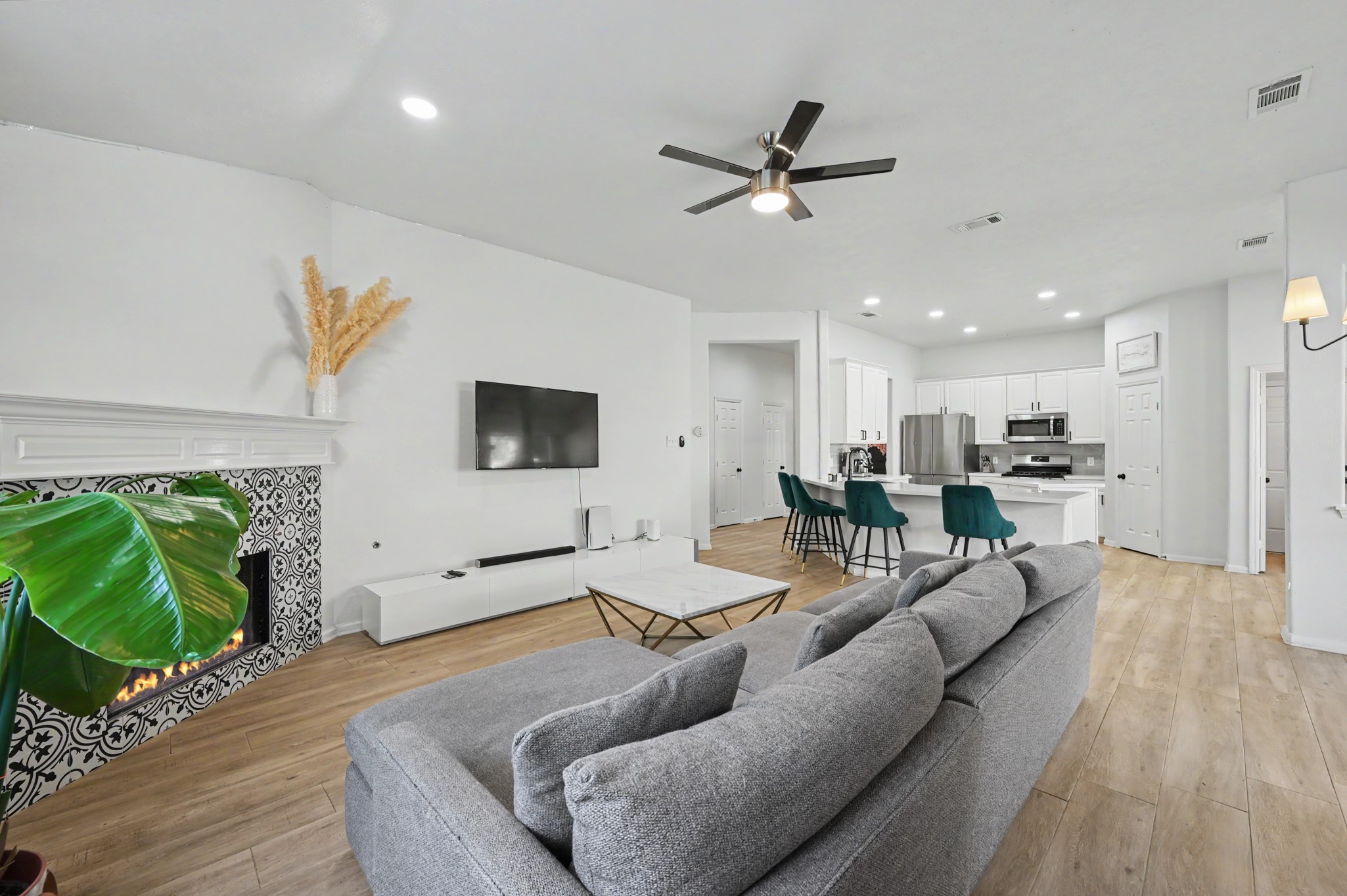 Kitchen is open to the living room