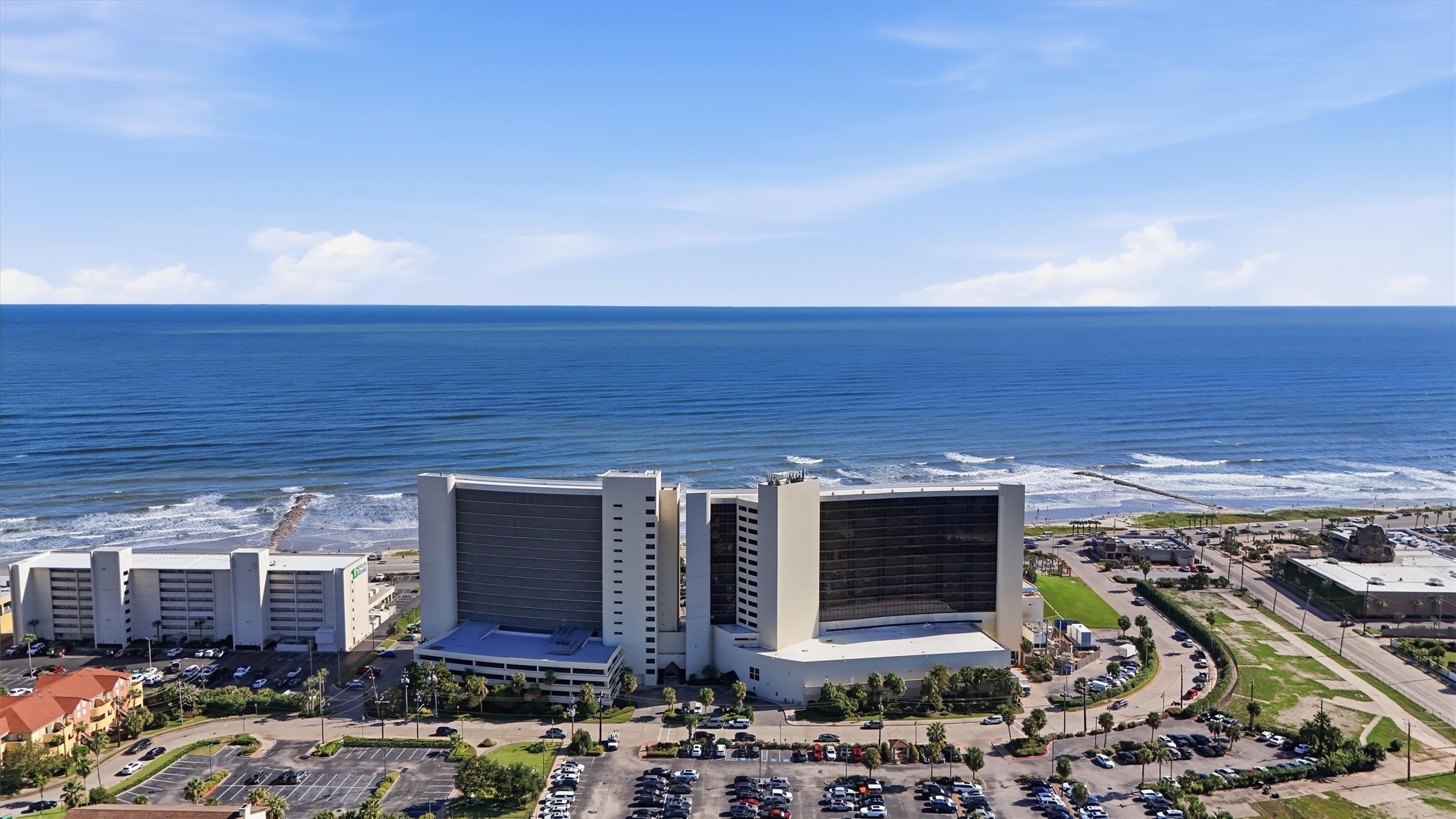 The sparkling Gulf provides a stunning backdrop to this established coastal landmark.