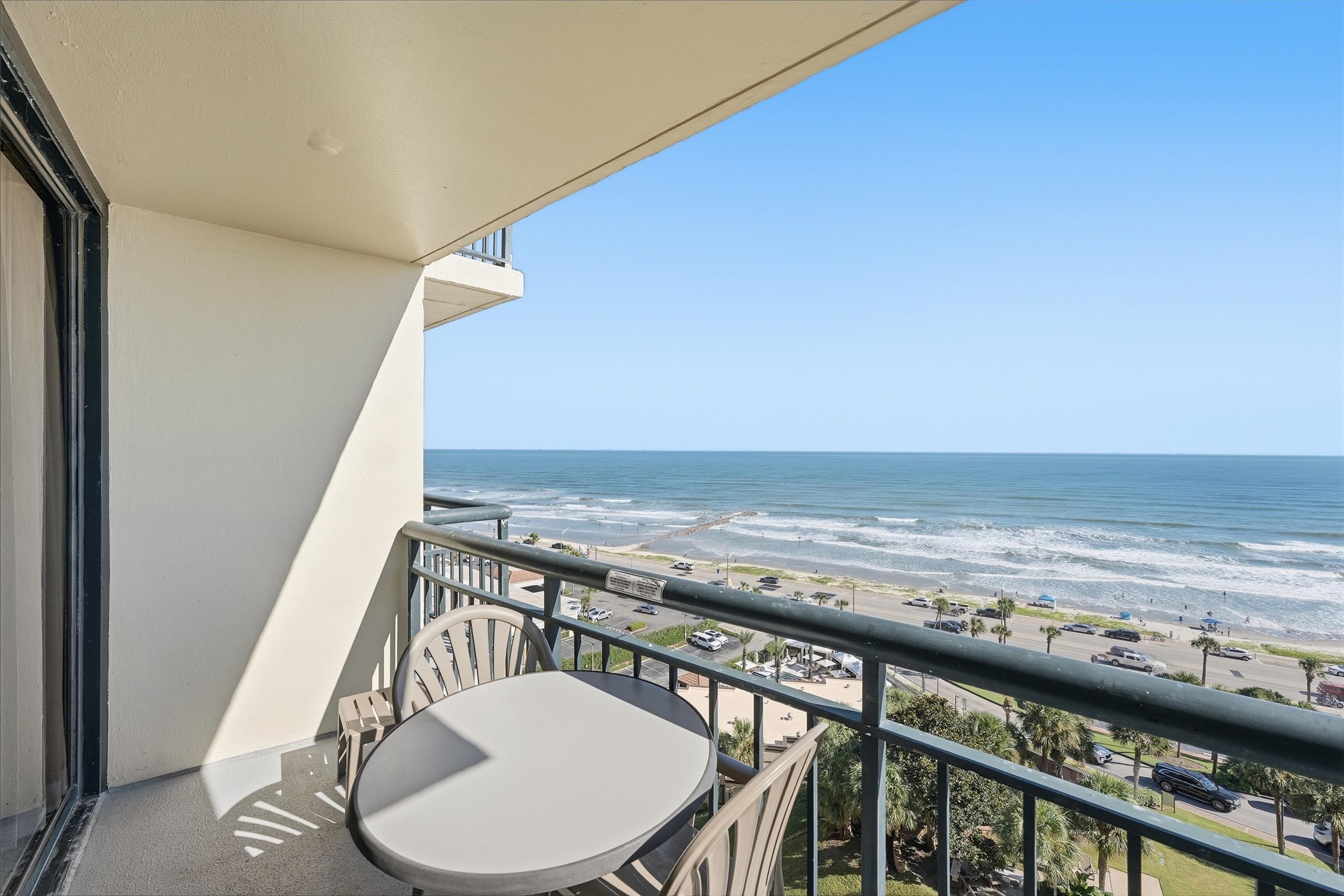 Start your morning on the covered balcony overlooking the beach and sparkling Gulf waters.
