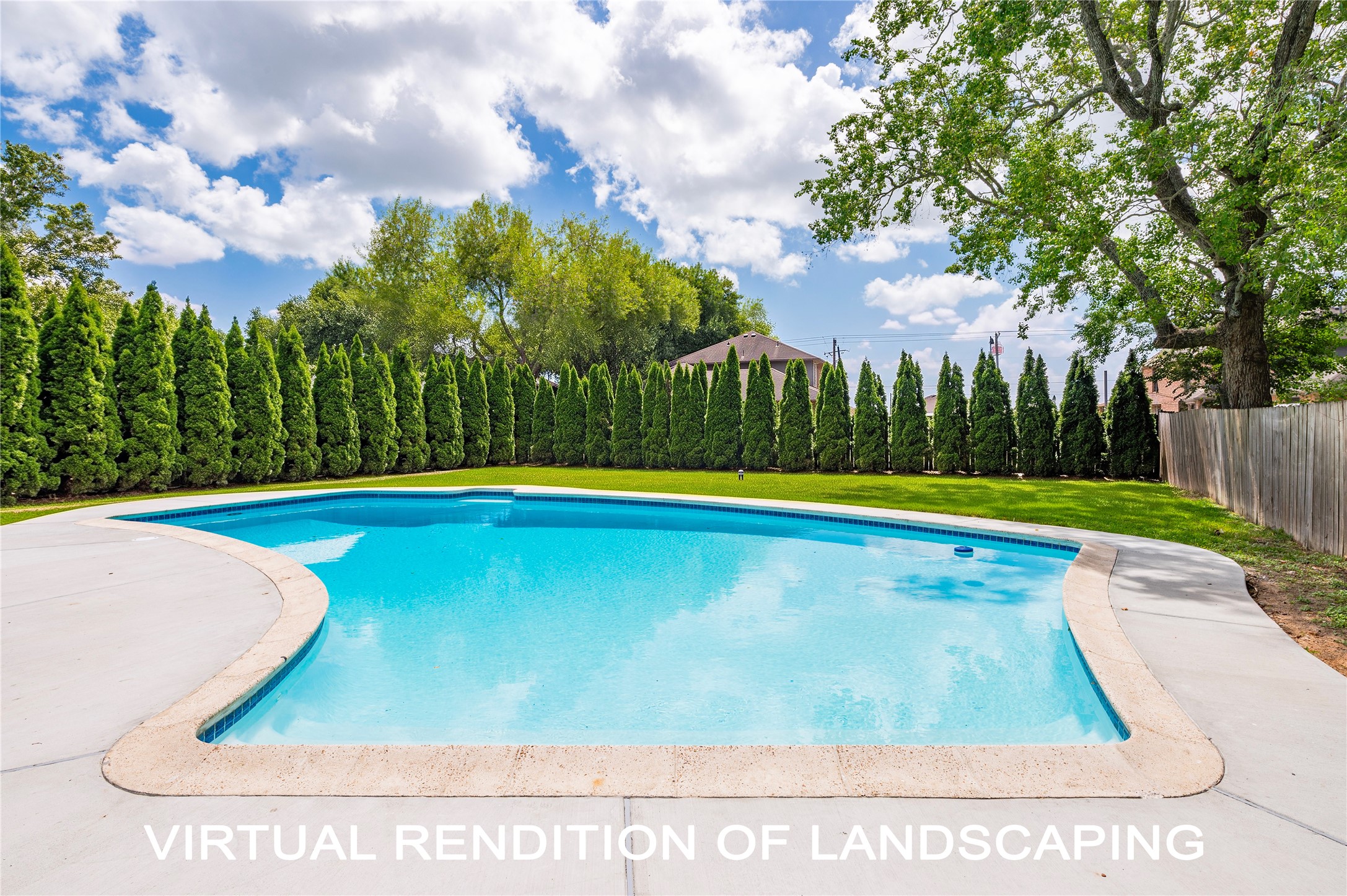 Virtual rendition of "privacy" landscaping