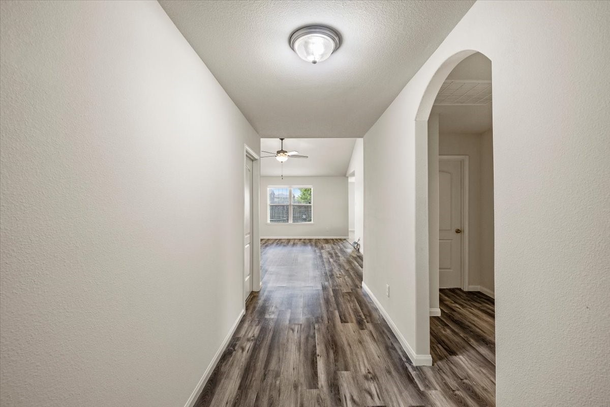 Entryway with extra wide hall