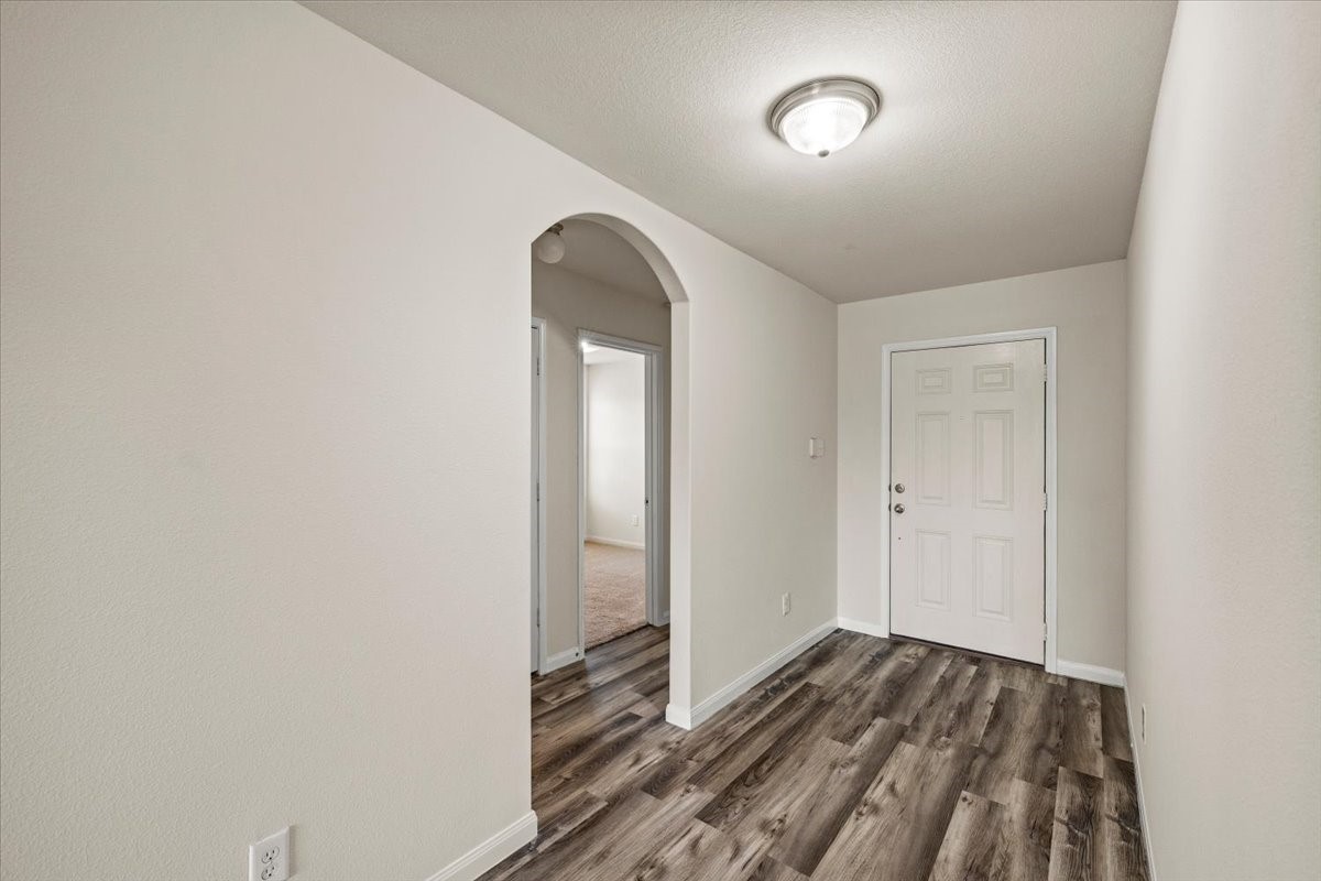 Entryway with extra wide hall