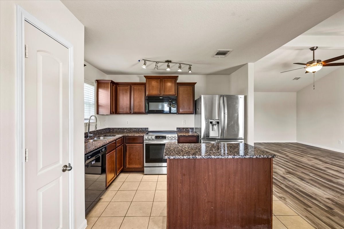 Kitchen area open to living room