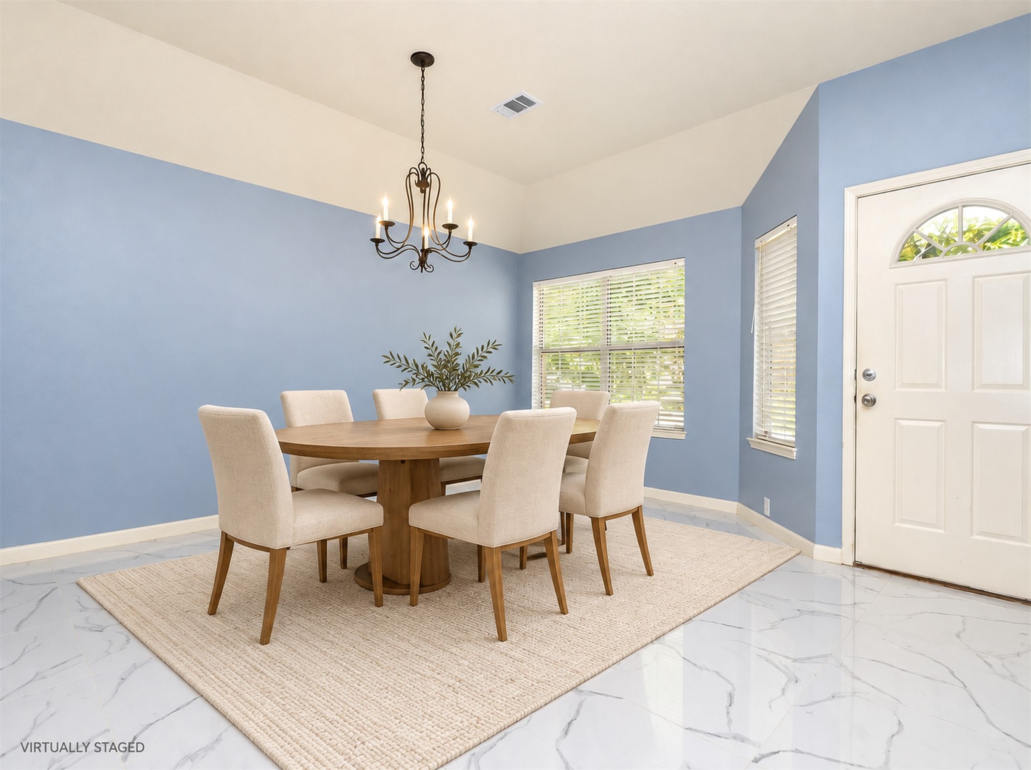 Entrance/Dining Area - AI Staging
***Property is vacant. Photo digitally enhanced with AI; lighting, color, and ceiling appearance adjusted. *** Entrance/Dining Area - AI Staging
***Property is vacant. Photo digitally enhanced with AI; lighting, color, and ceiling appearance adjusted. ***