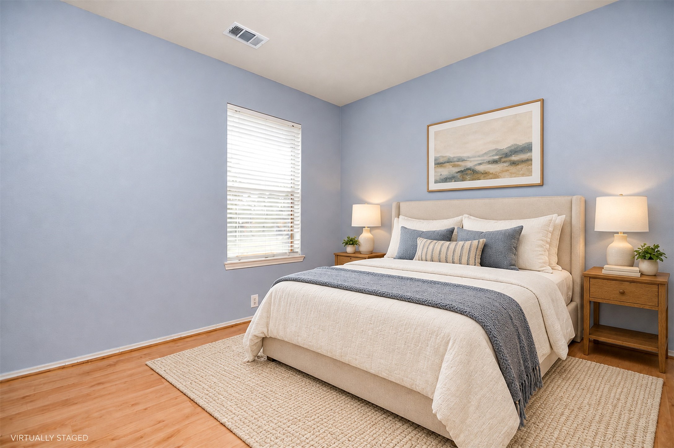 2nd Bedroom - AI Staging
***Property is vacant. Photo digitally enhanced with AI; lighting, color, and ceiling appearance adjusted. ***