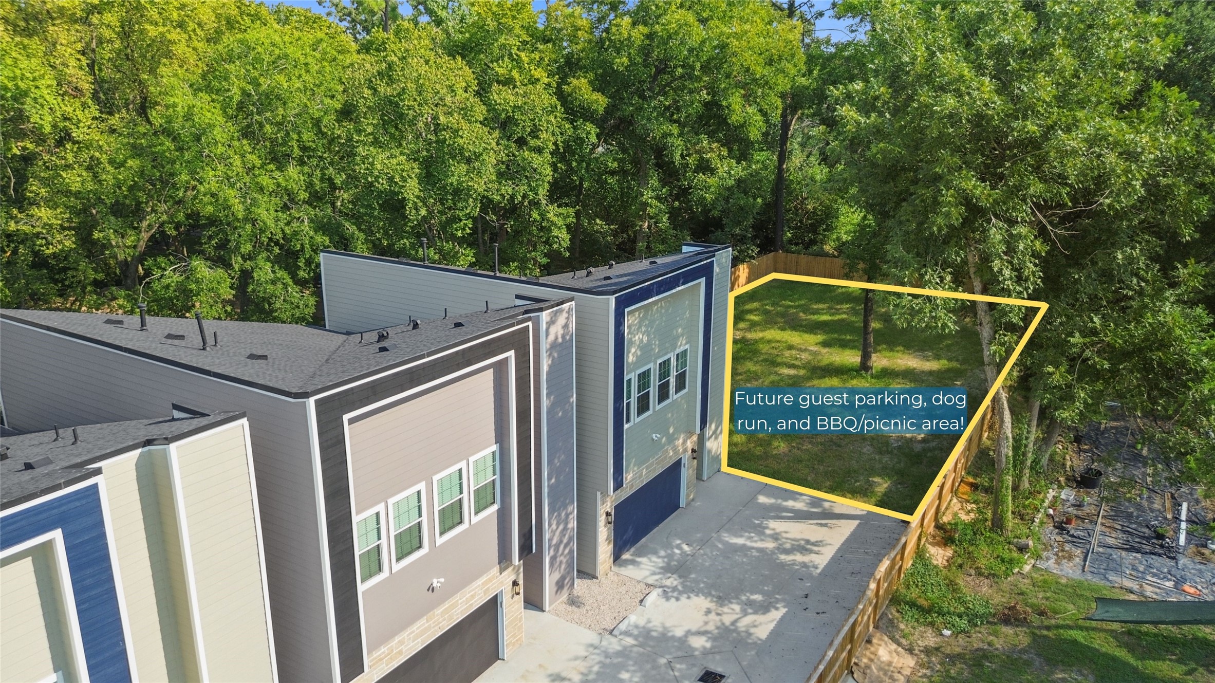 Outside, your home stands tall with clean lines and modern design, nestled alongside lush greenery that gives you both privacy and a peaceful backdrop.