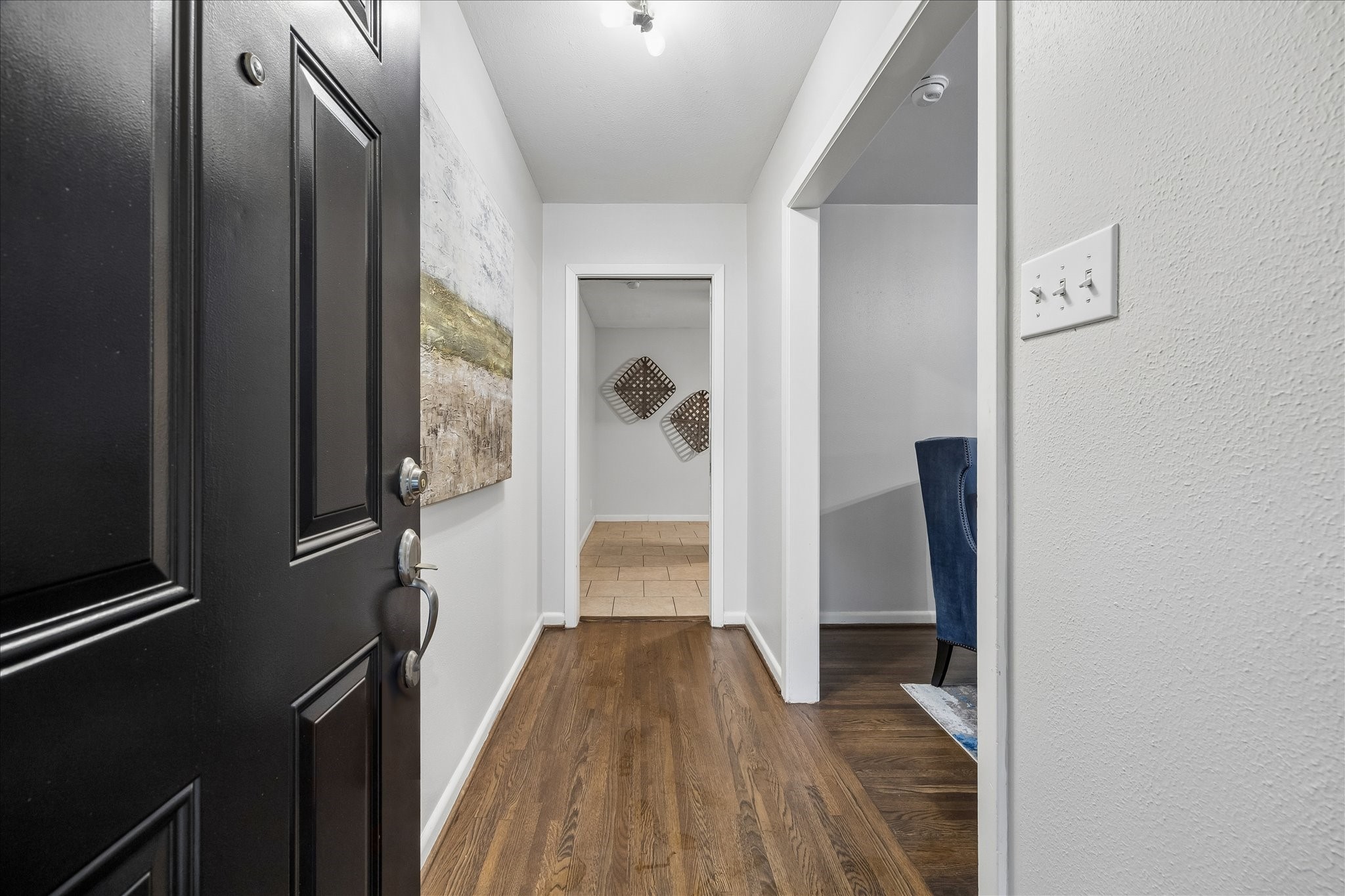 First thing you notice is the beautiful hardwood floors.