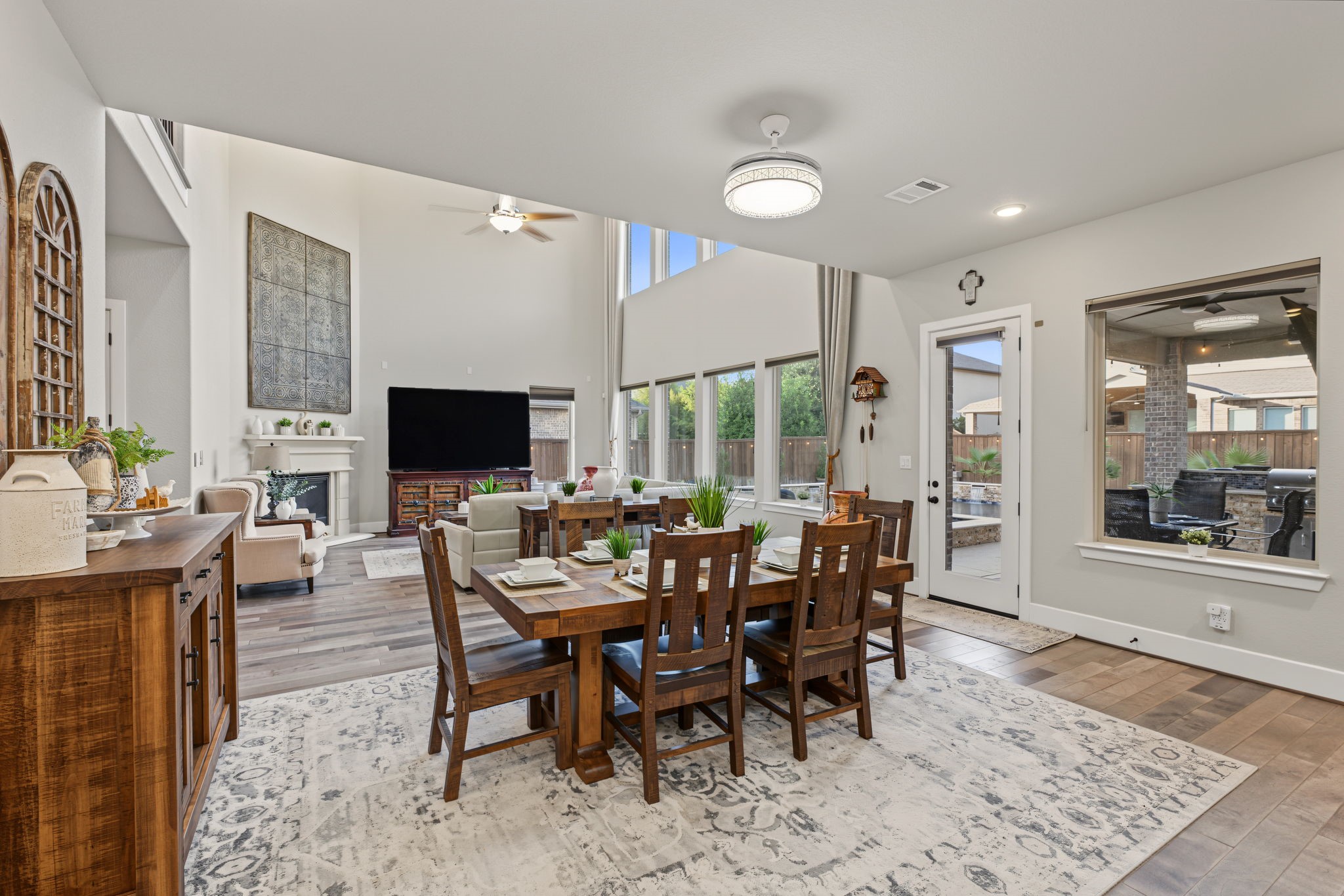 Beautiful open-concept floor plan designed for effortless entertaining, with convenient access to the backyard pool oasis.