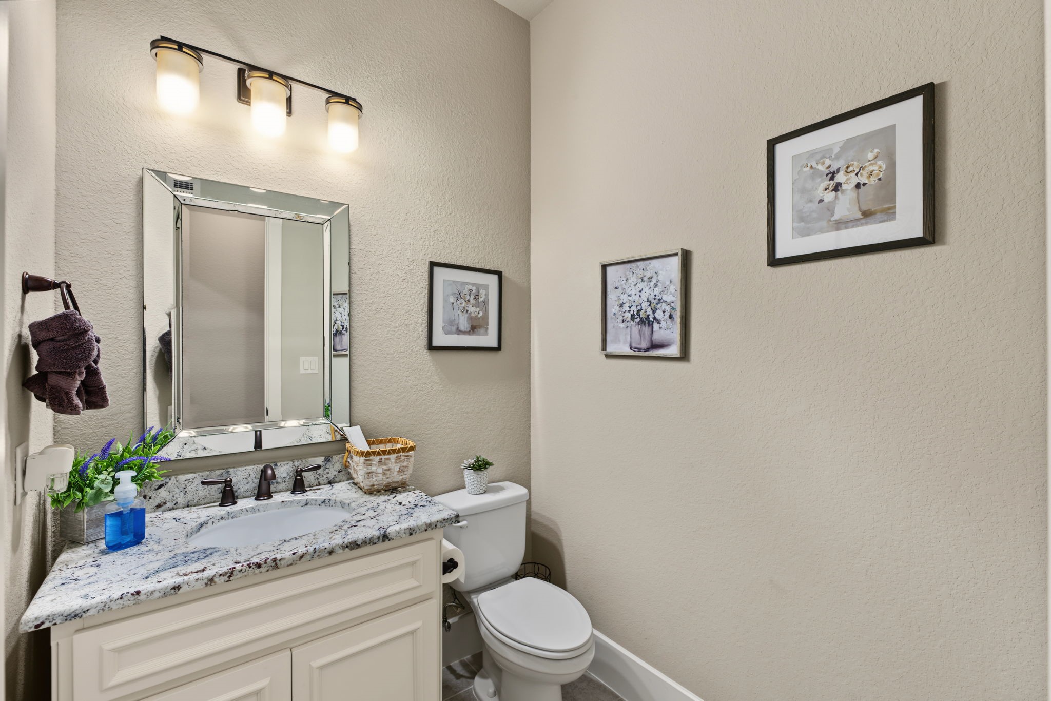 Beautifully appointed powder bathroom.