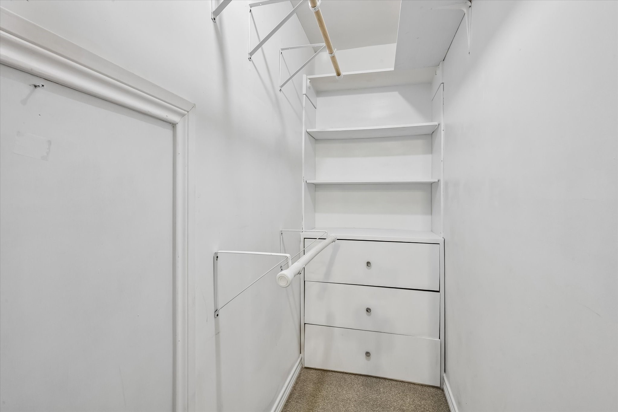 Upstairs extra closet built outy