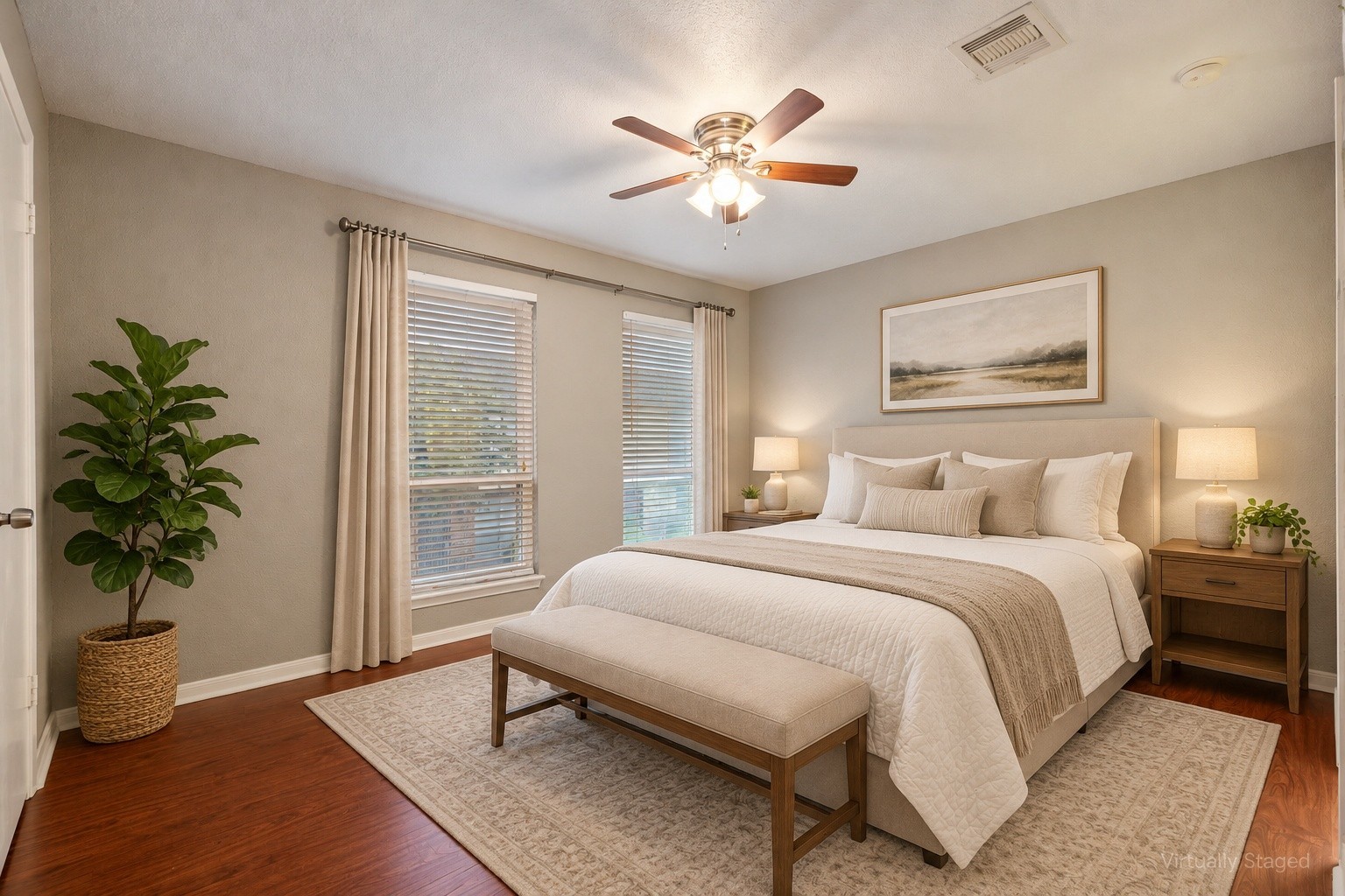 1 of 2 bedrooms upstairs, each with its own ensuite bathroom. 1 of 2 bedrooms upstairs, each with its own ensuite bathroom.