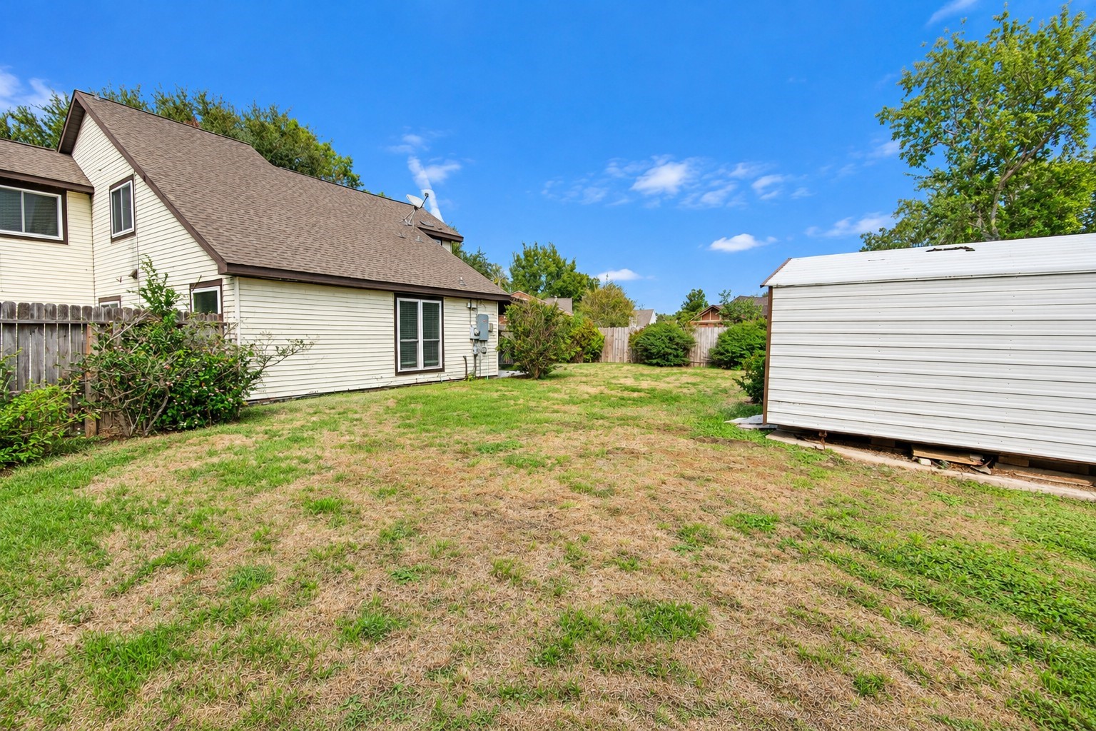 another view with storage shed