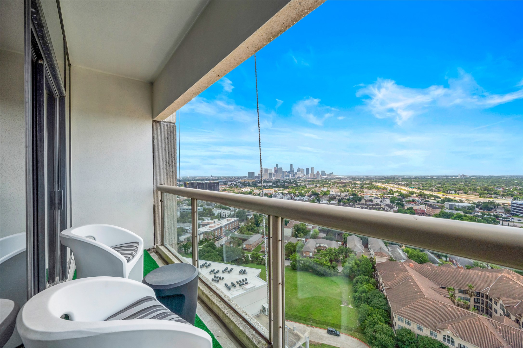Private patio just off primary bedroom,
