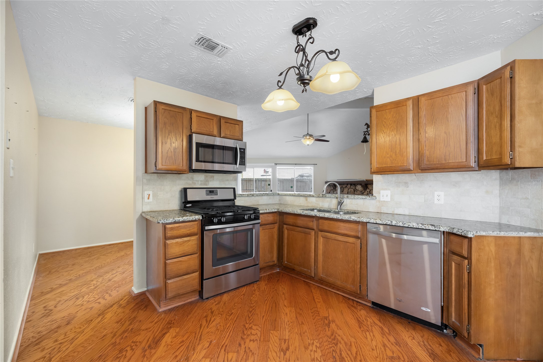 Kitchen showing granite counter tops Kitchen showing granite counter tops