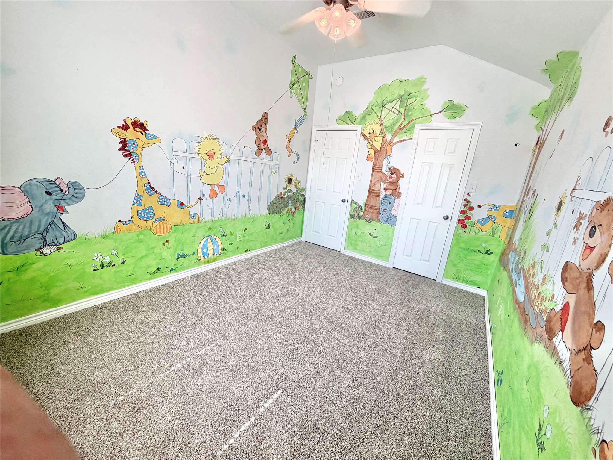 Bedroom #3, also with beautiful custom, hand painted murals