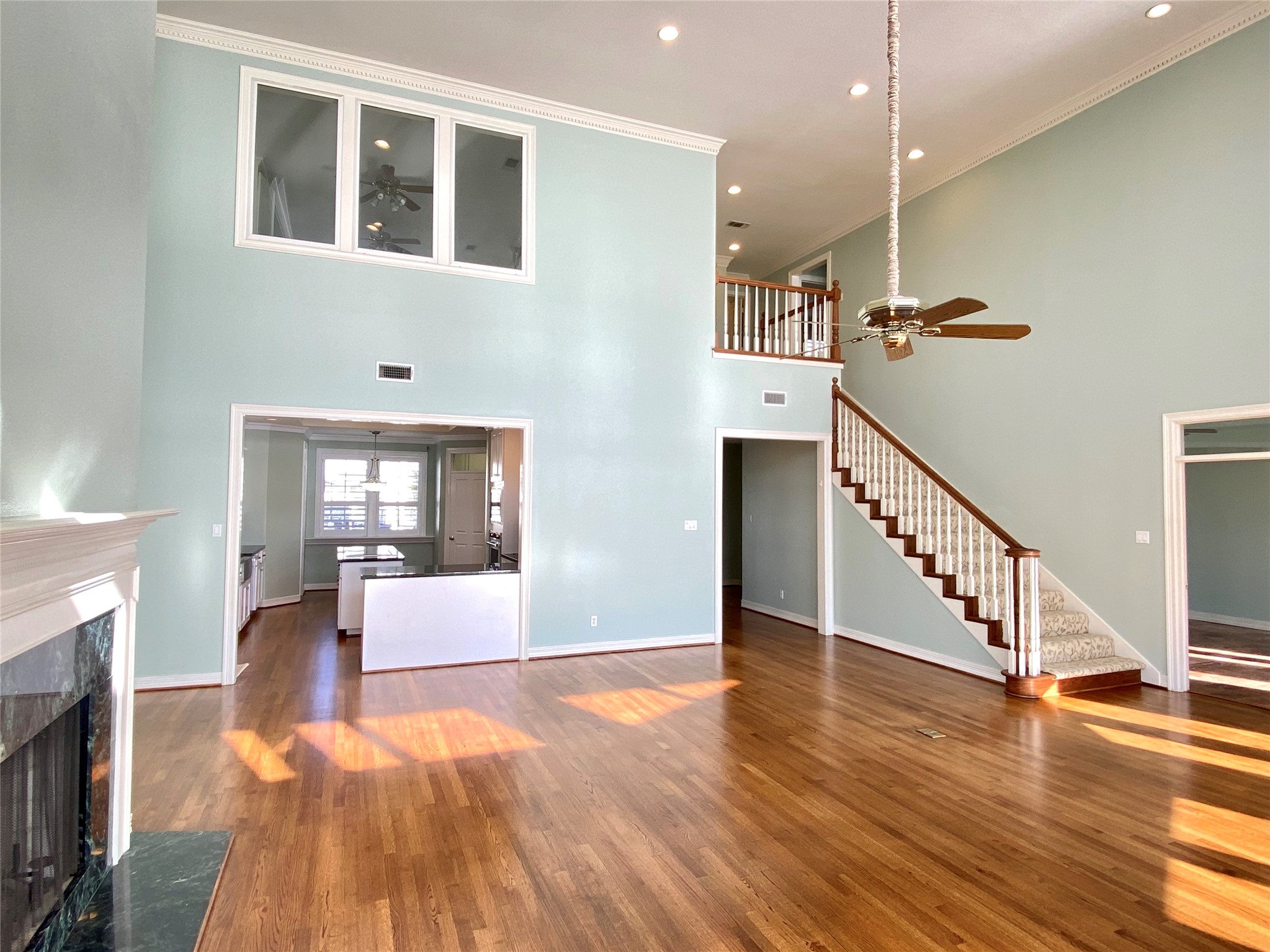 Open floor plan off of the kitchen allows for easy entertaining.