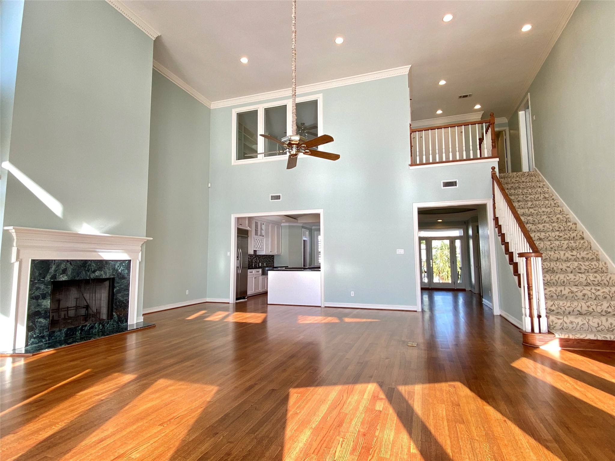 The high ceilings are amazing in this grand space.