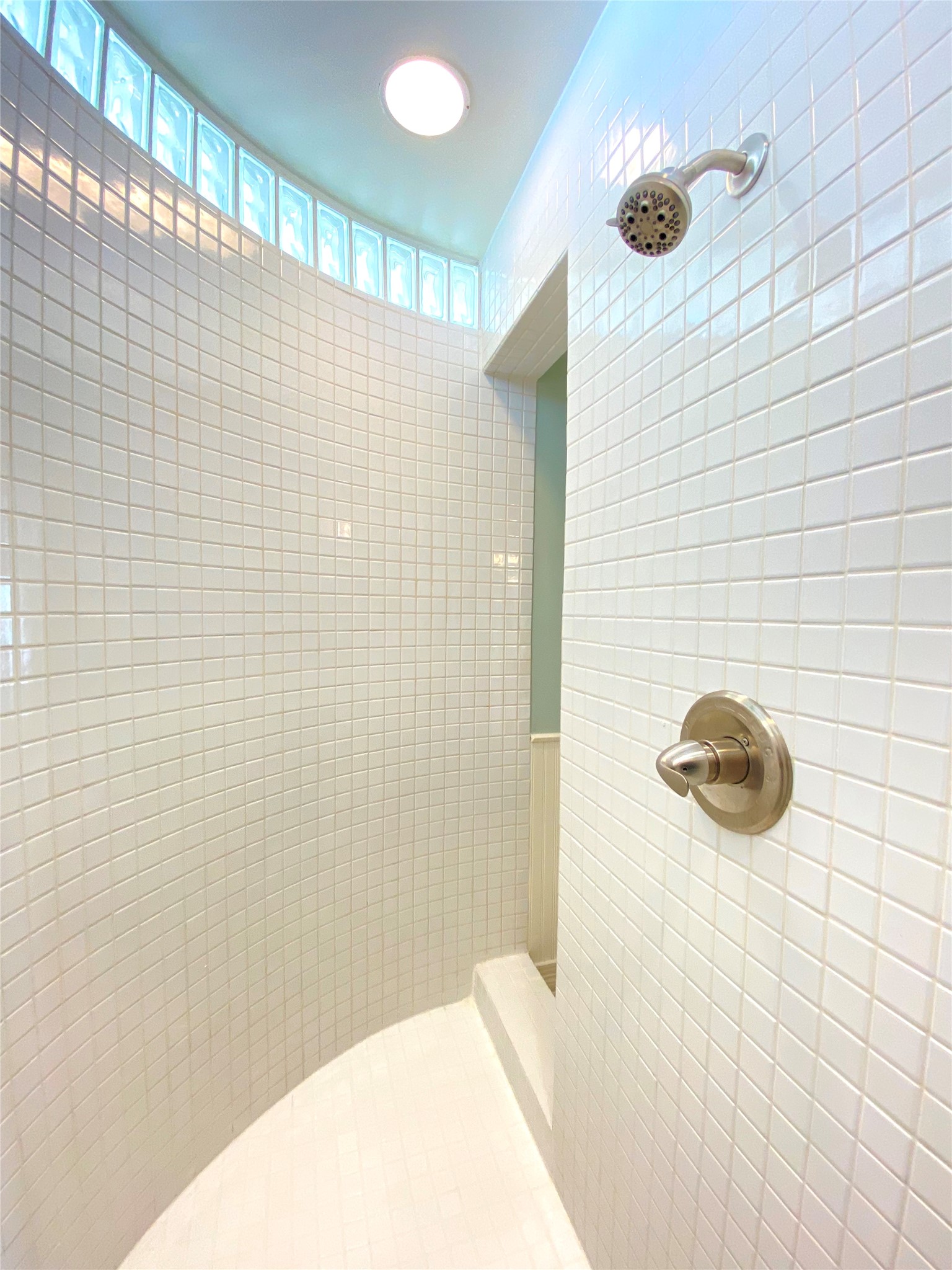 View from inside the unique shower space.