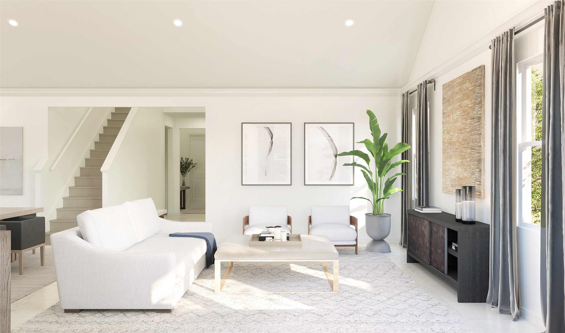 Open great room (*Artist rendering used for illustration purposes only. Colors/finishes may differ from the ones currently selected in the home.)
