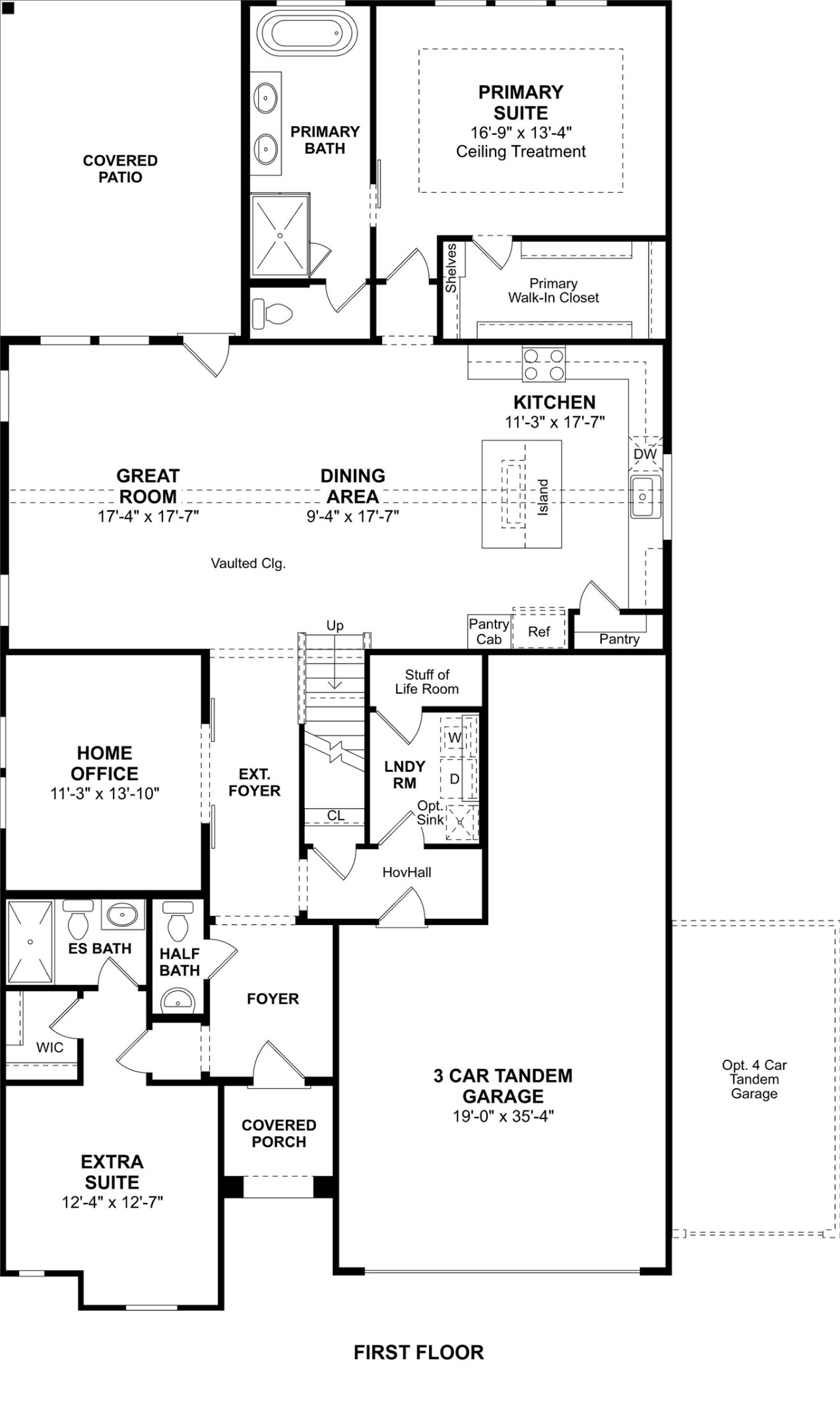 The Tuscaloosa floor plan by K. Hovnanian Homes. 1st Floor shown. *Prices, plans, dimensions, features, specifications, materials, and availability of homes or communities are subject to change without notice or obligation.