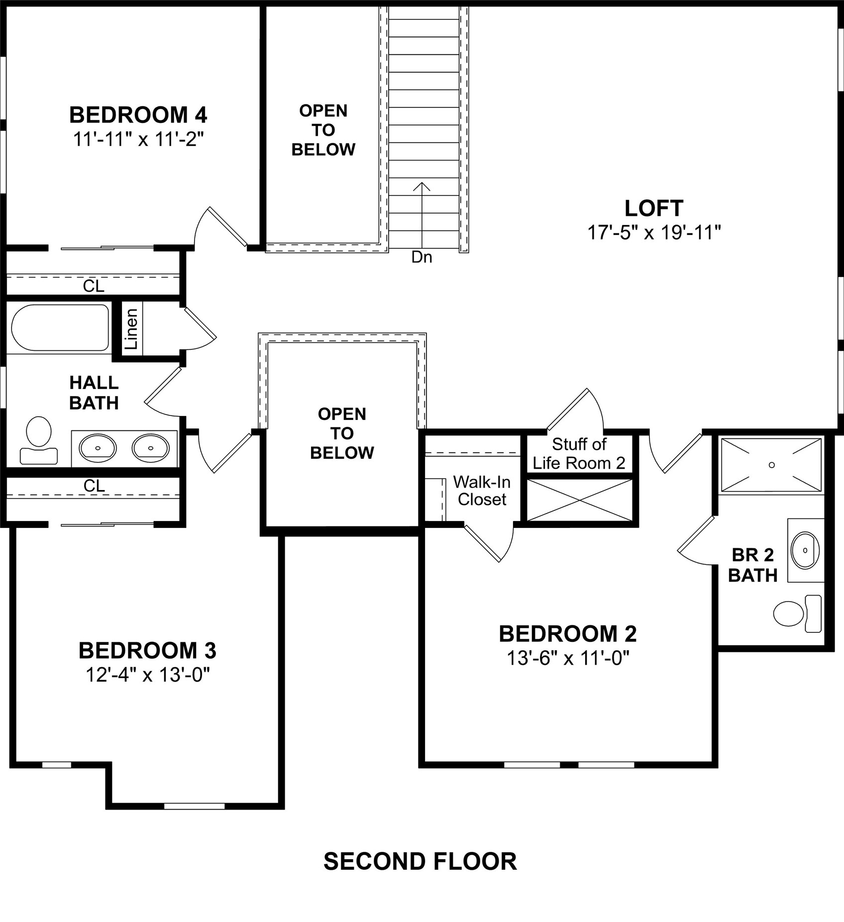 The Tuscaloosa floor plan by K. Hovnanian Homes. 2nd Floor shown. *Prices, plans, dimensions, features, specifications, materials, and availability of homes or communities are subject to change without notice or obligation.