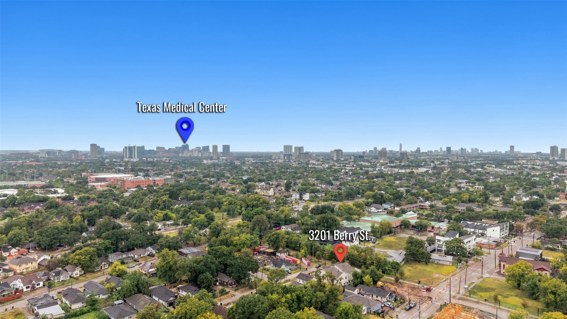 Prime location with proximity to the Texas Medical Center, offering urban convenience and vibrant city views.