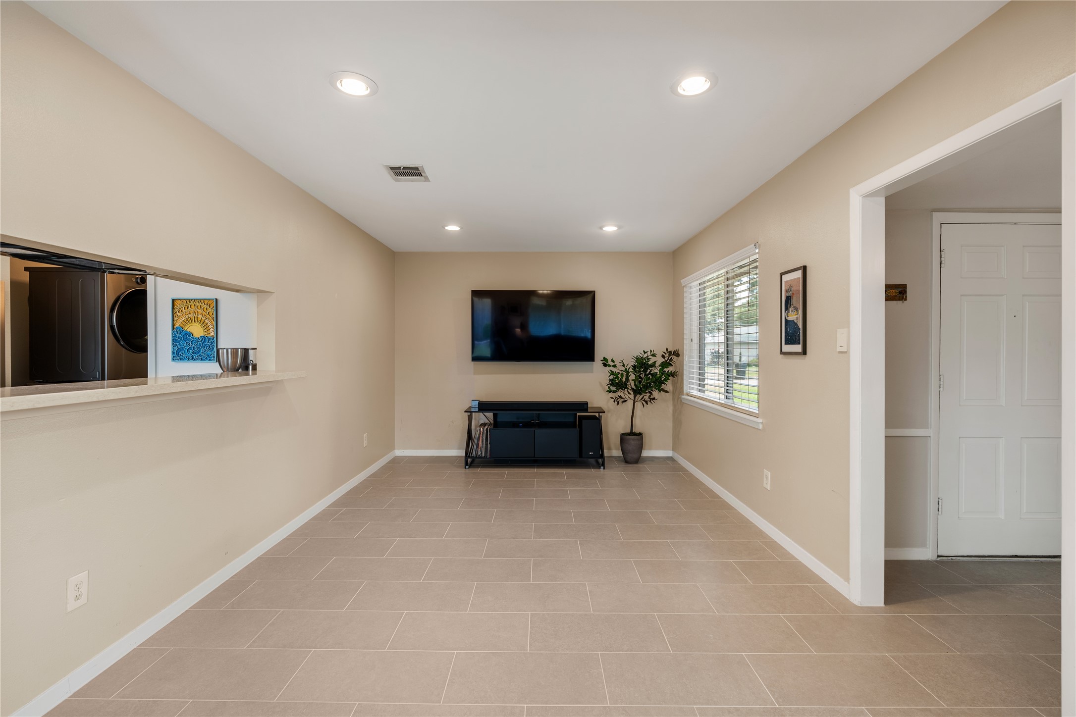 Family room that allows for flexible needs.