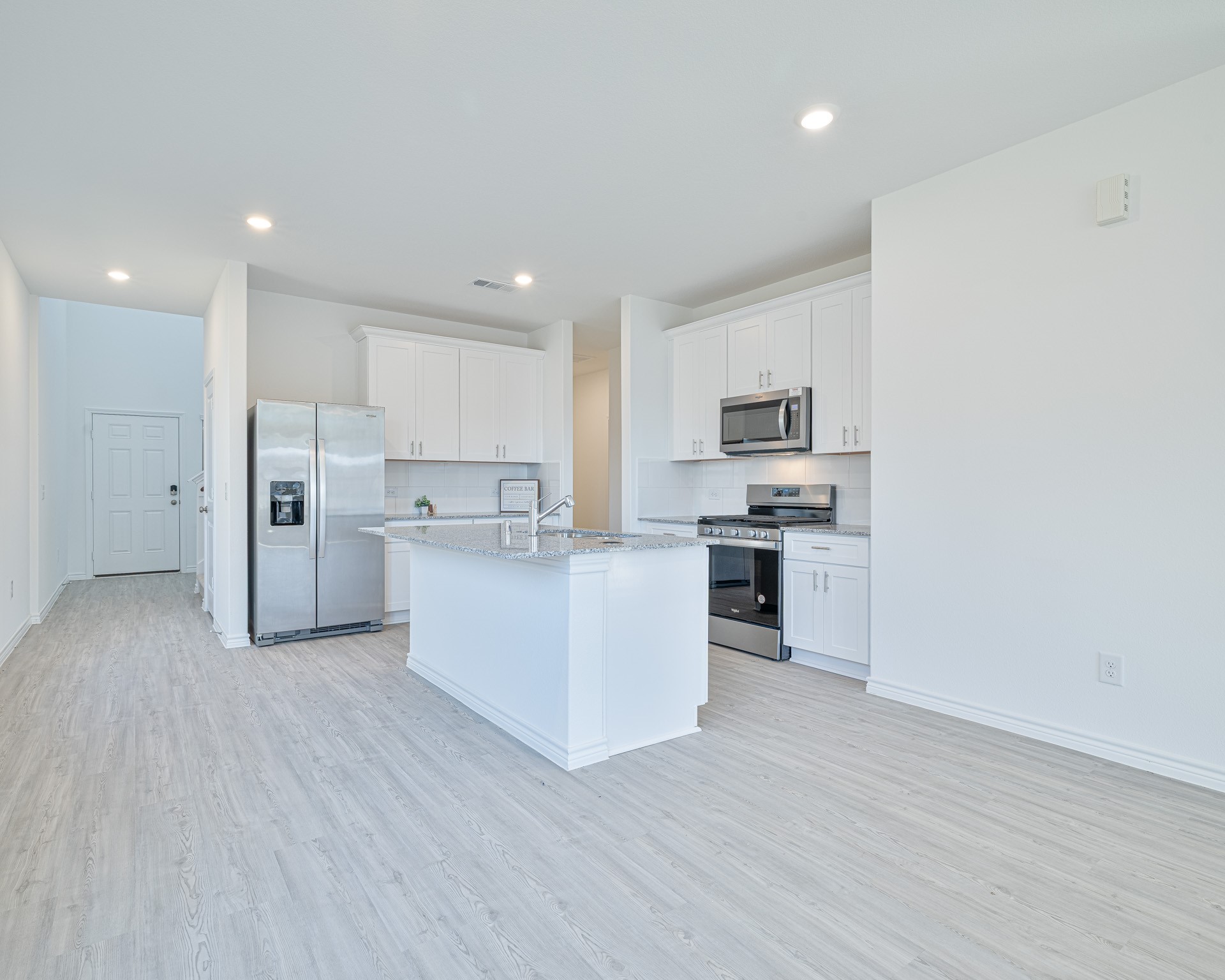 Open kitchen and dining area