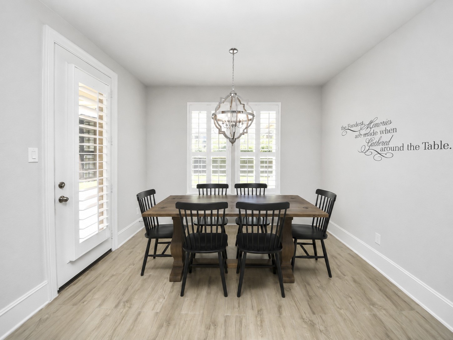 Room for 6 or 8 in this dining room, which sits right off the kitchen.