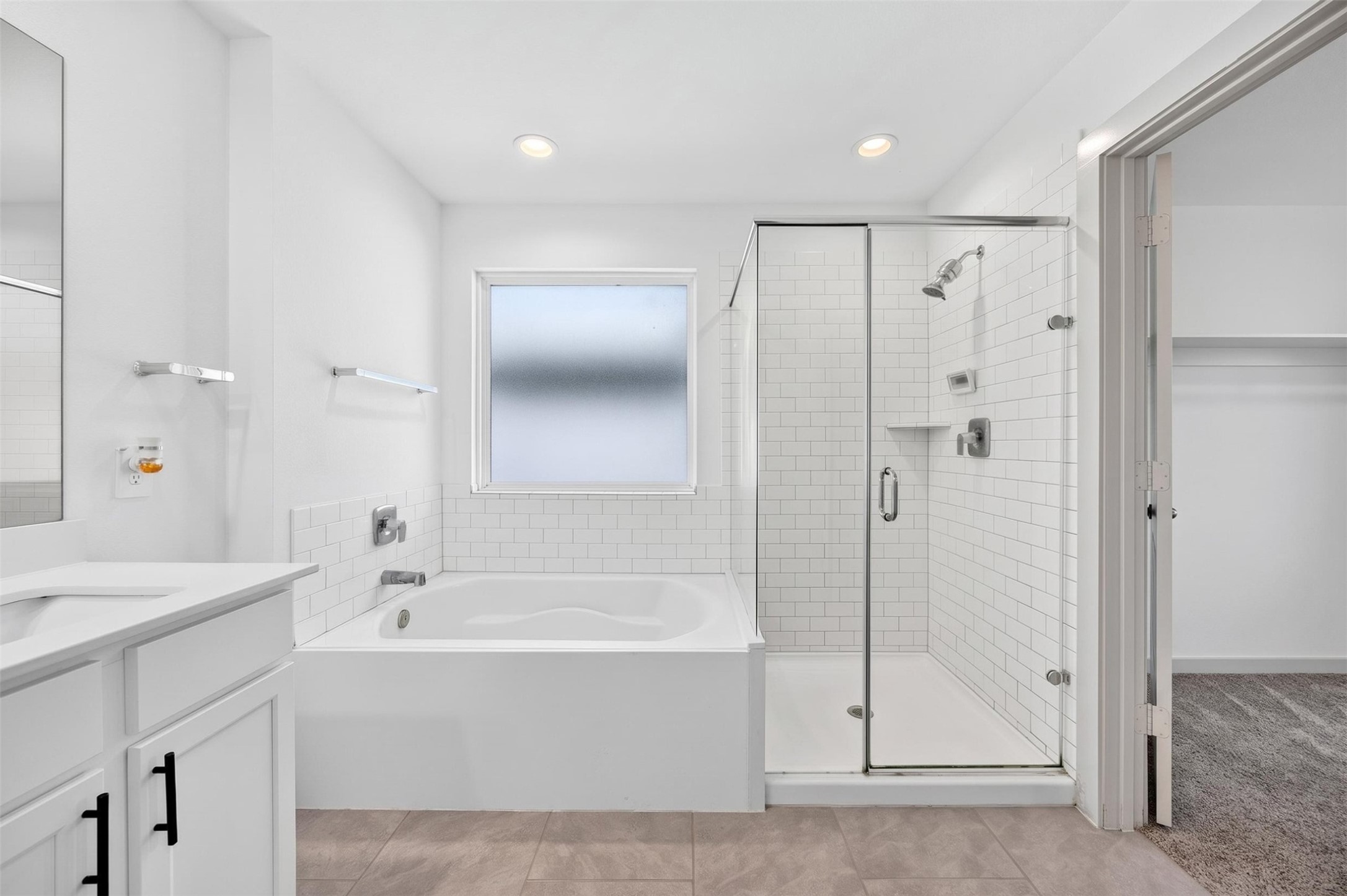 Separate tub and standing shower