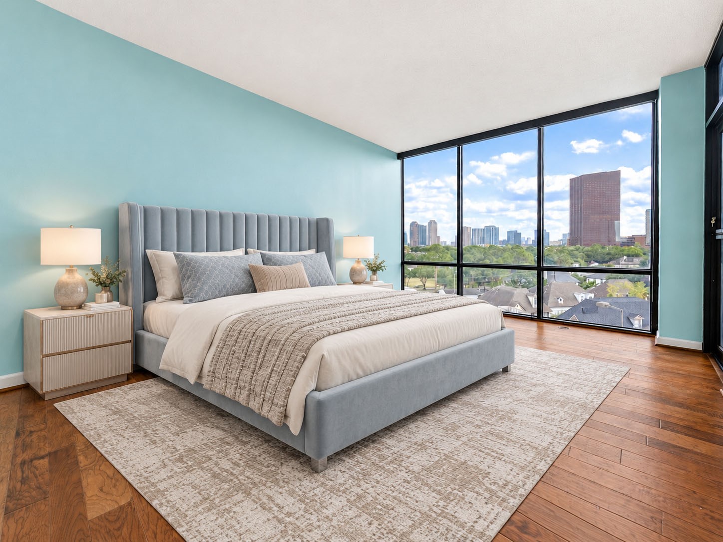 Virtually staged photo of the primary bedroom