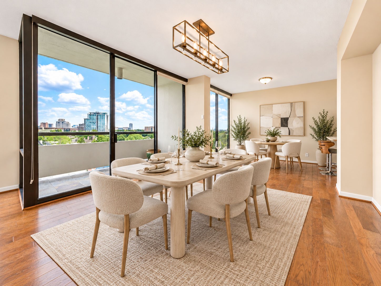 Virtually staged photo of dining area