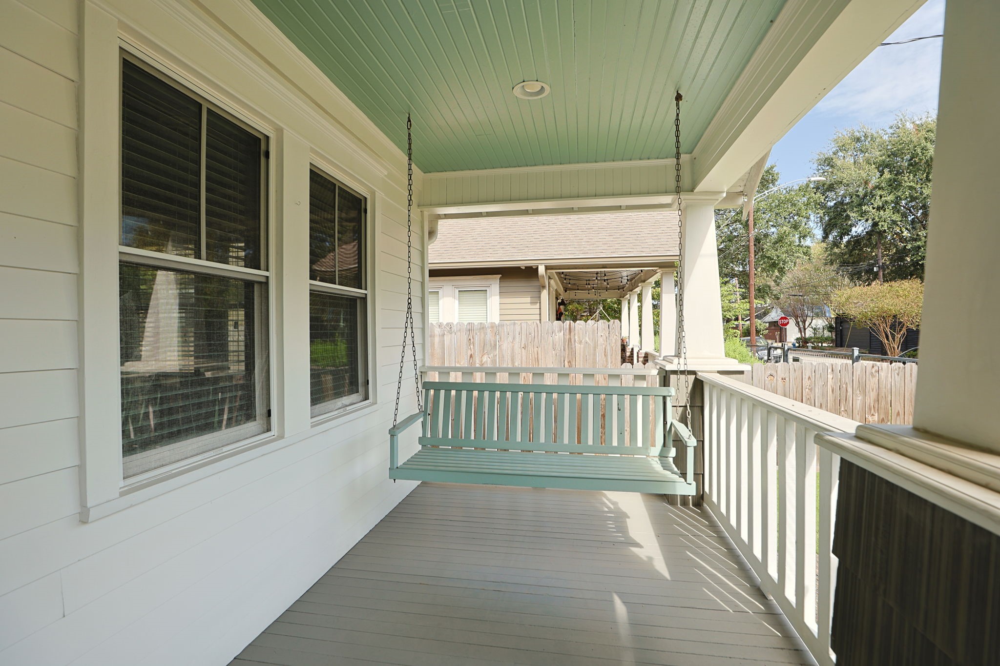 Nice relaxing front porch swing.