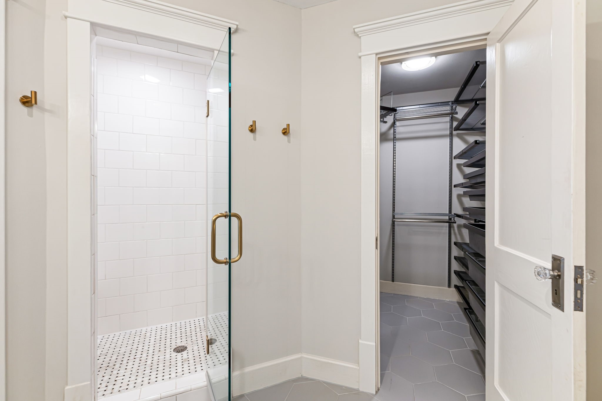 Primary has two large closets.