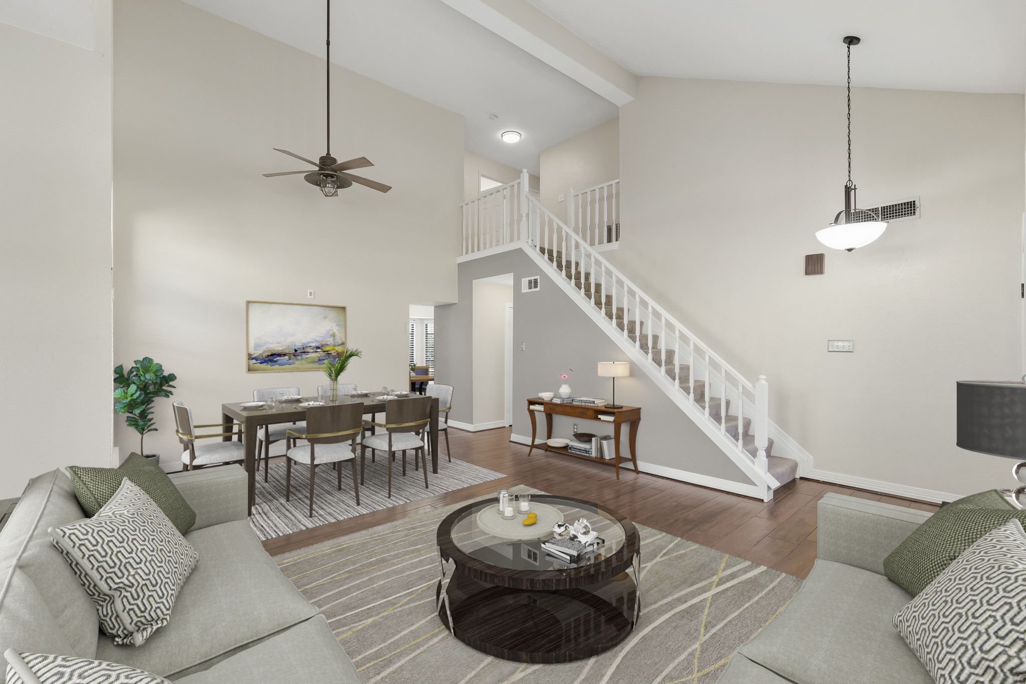 Virtually Staged: The spacious layout provides distinct areas for comfortable everyday living and formal dining while maintaining an open, connected feel ideal for entertaining.
