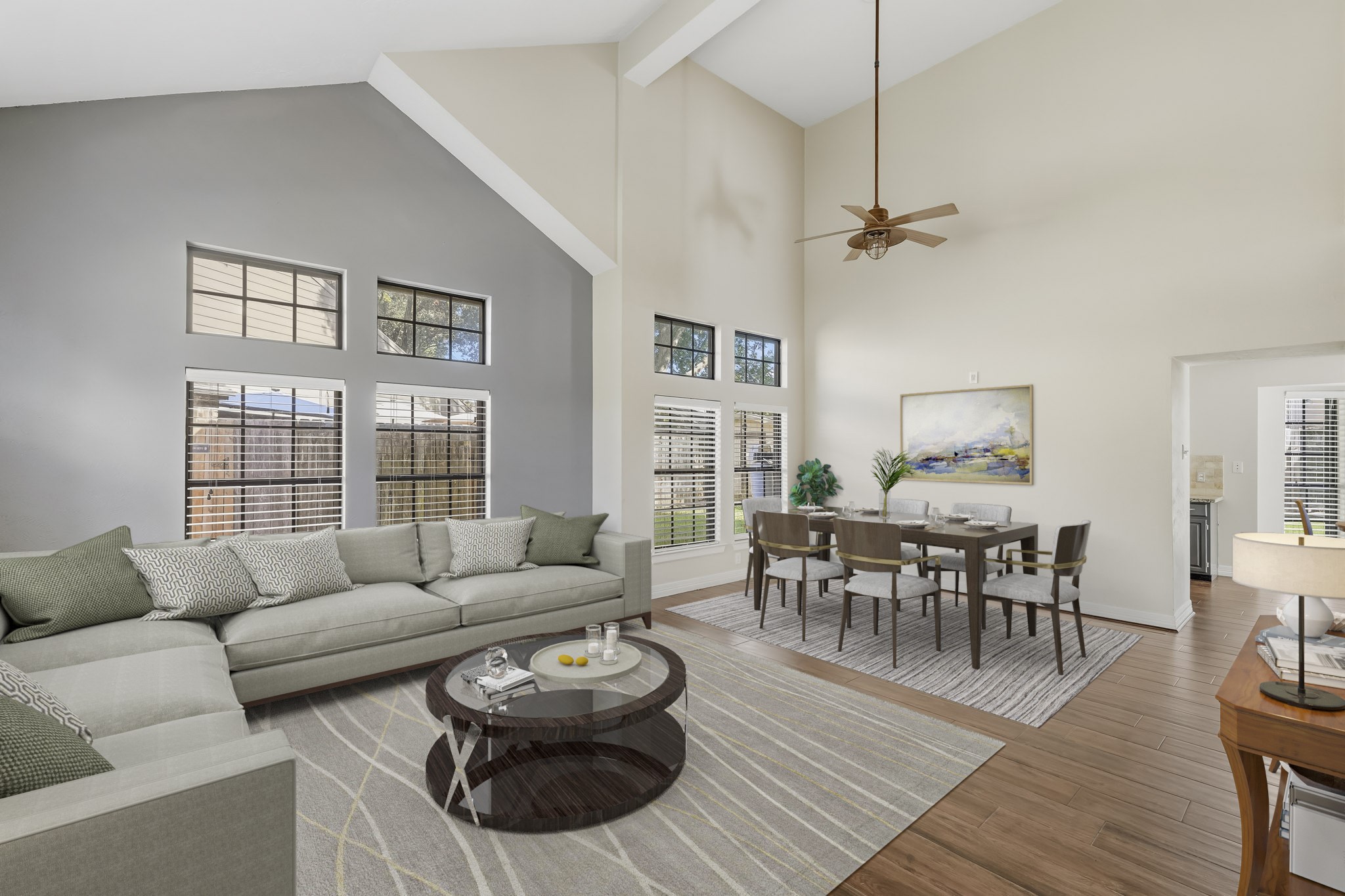 Virtually Staged: The spacious layout provides distinct areas for comfortable everyday living and formal dining while maintaining an open, connected feel ideal for entertaining.
