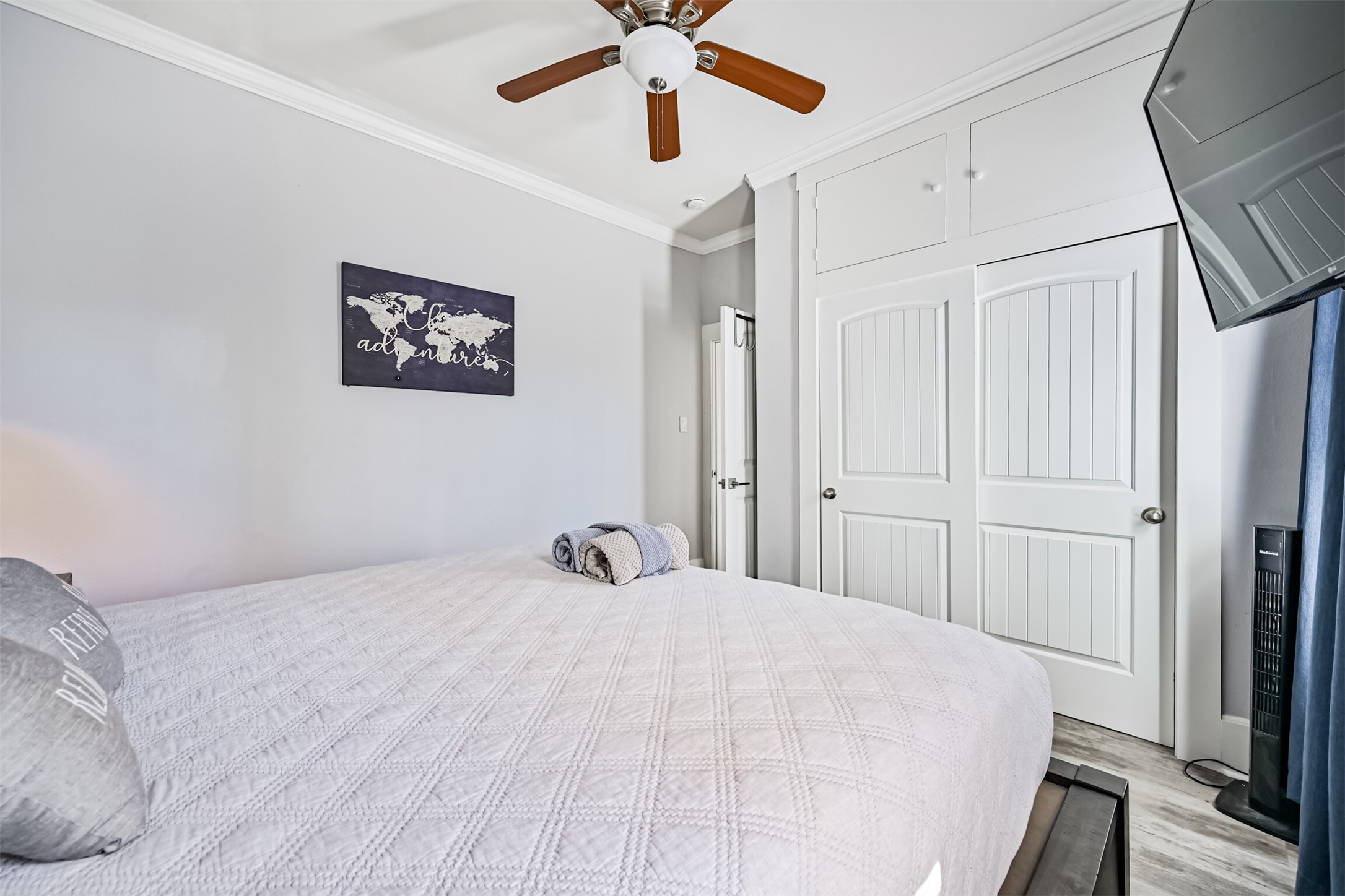The Rear Primary Bedroom has Enough Space for a King-Size Bed! Note the Upgraded Doors in this Home!