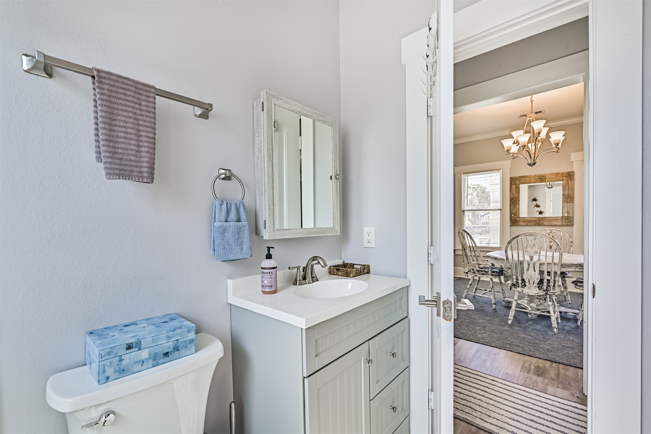 Another View of the Renovated Bathroom with Neutral, Luxury Finishes!
