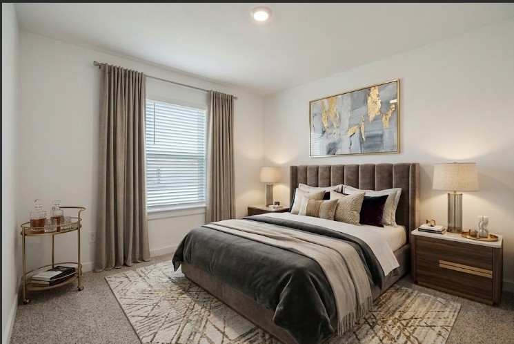 Virtually staged bedroom