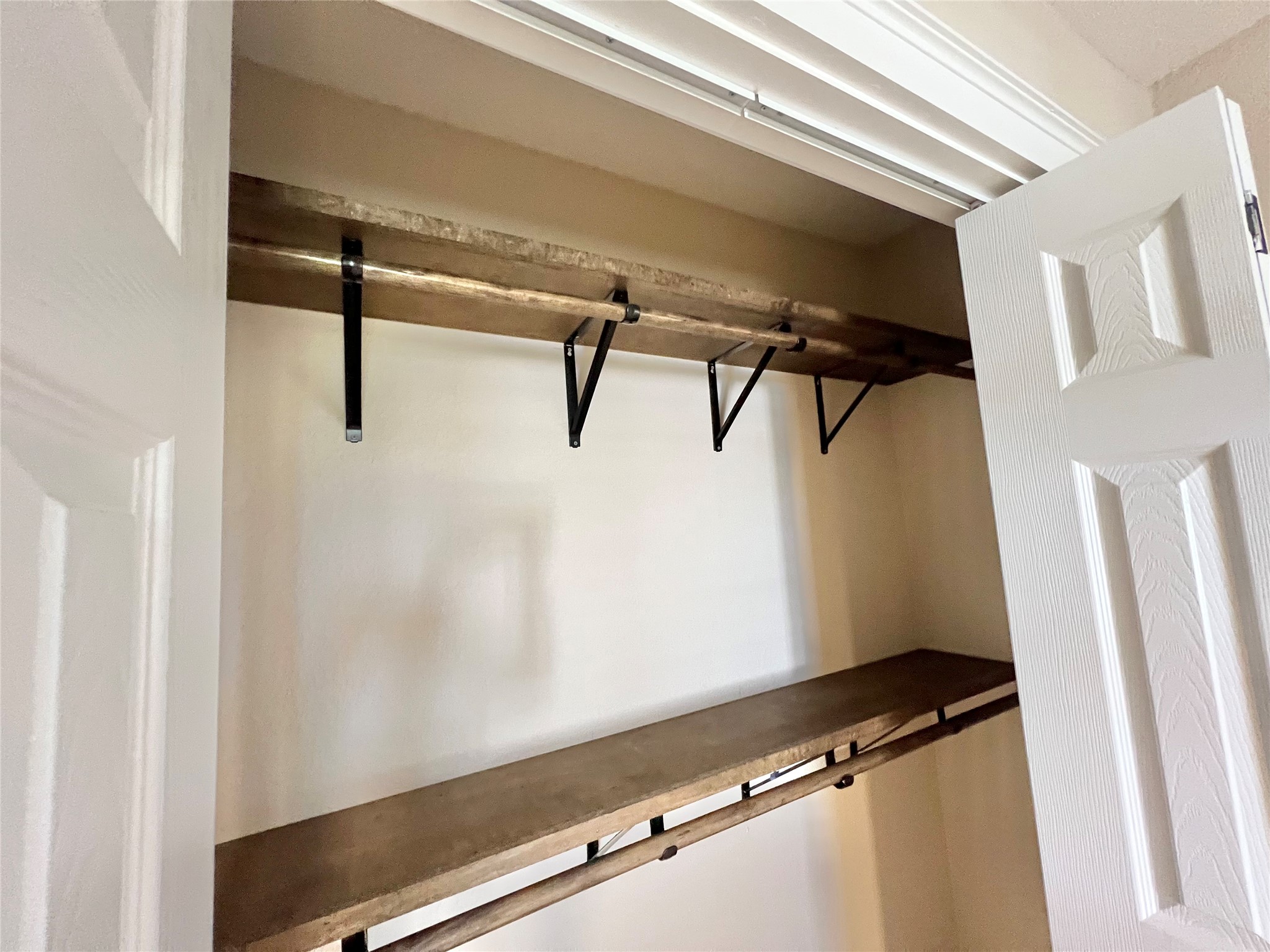 And again, with double decker hanging and shelves in closet.