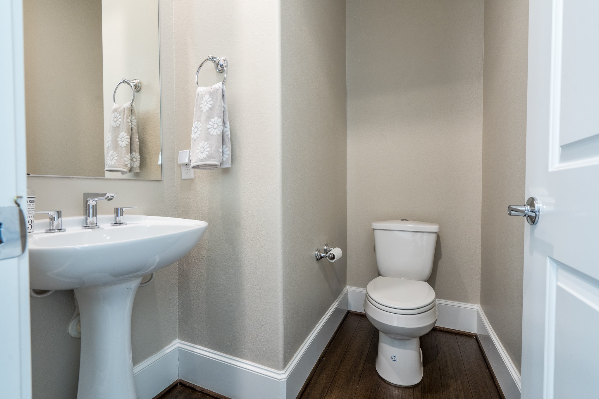 There is a half bath located on the second floor.