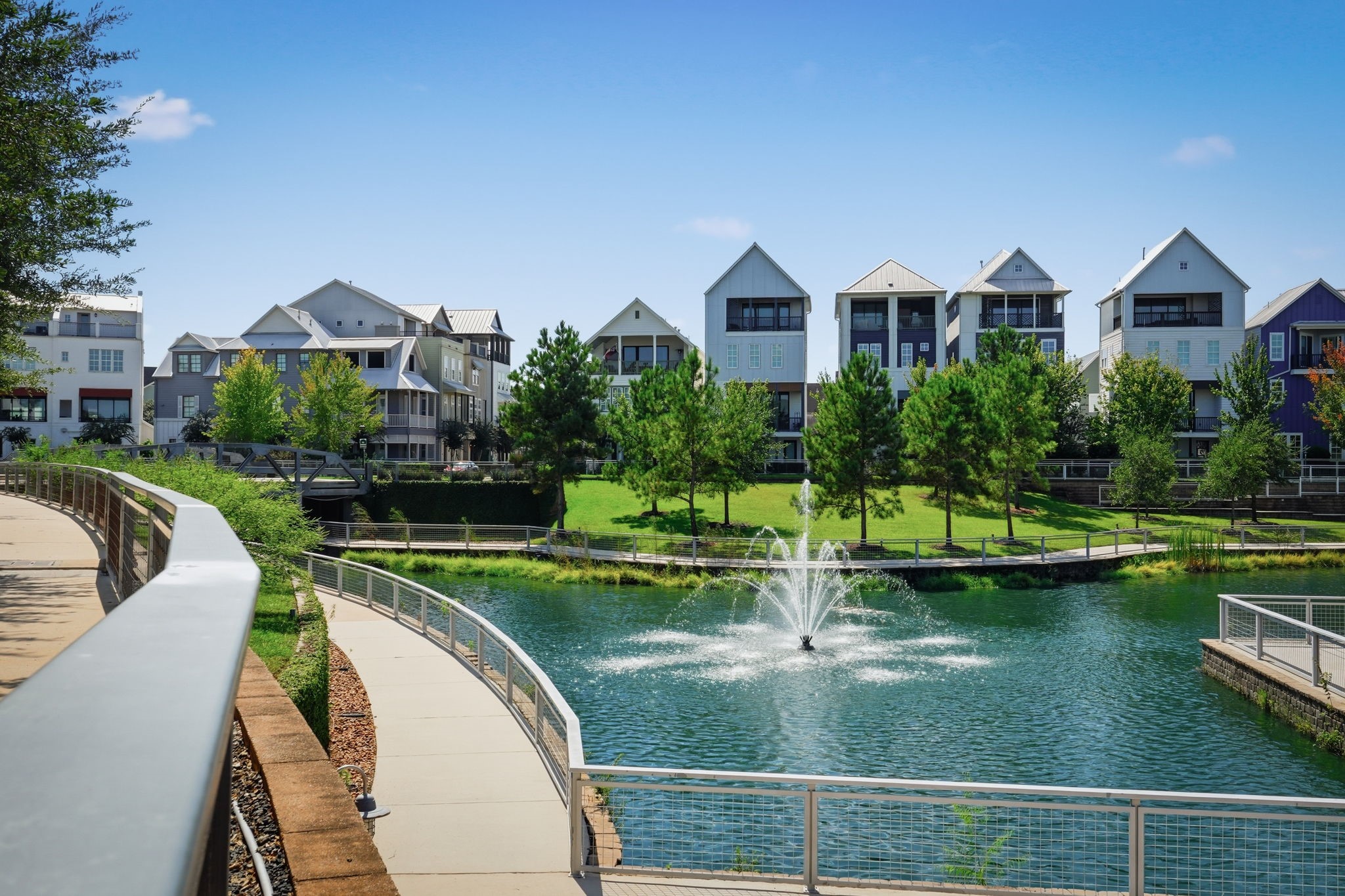 There are walking trails, dog park and playground.