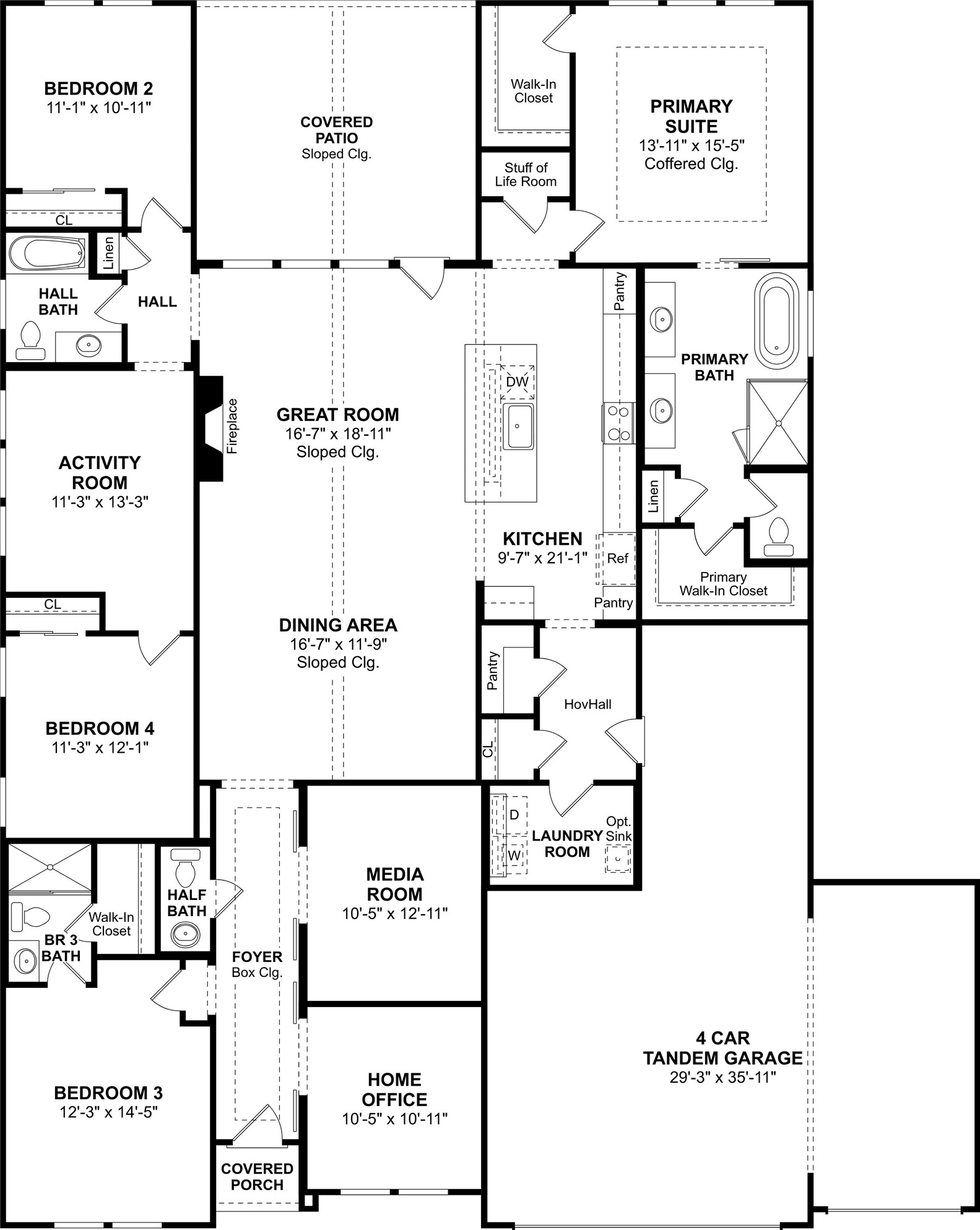 The Geneva floor plan by K. Hovnanian Homes. 1st Floor shown. *Prices, plans, dimensions, features, specifications, materials, and availability of homes or communities are subject to change without notice or obligation.