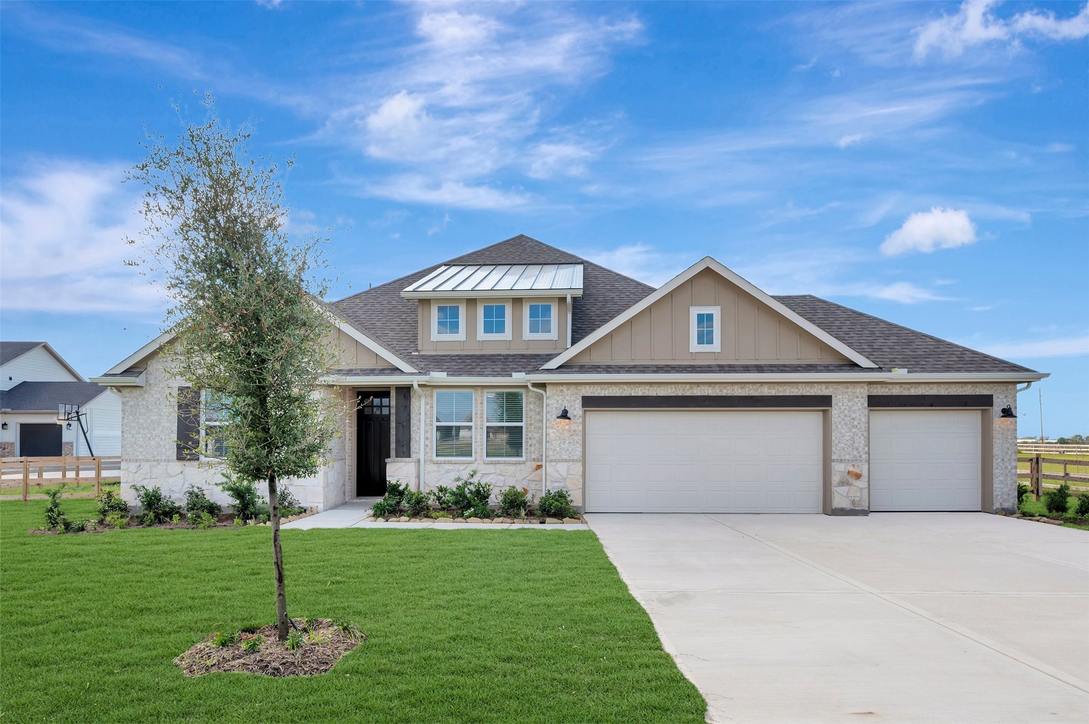 One story home with 4 beds, 3.5 baths, and 4 car tandem garage