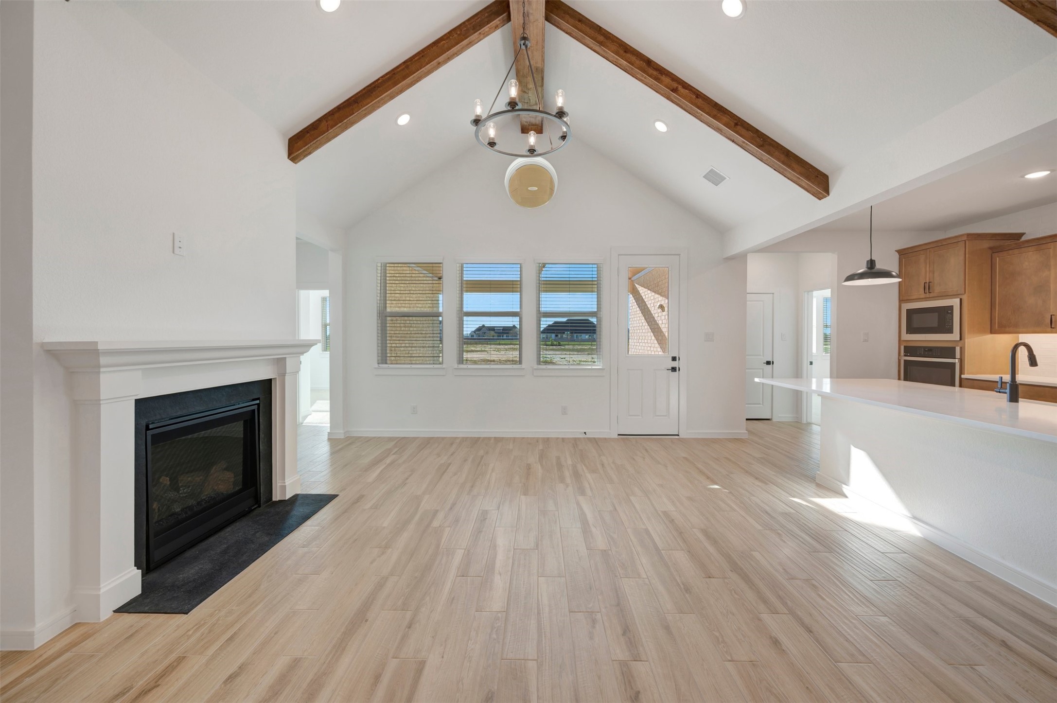 Cozy great room with fireplace