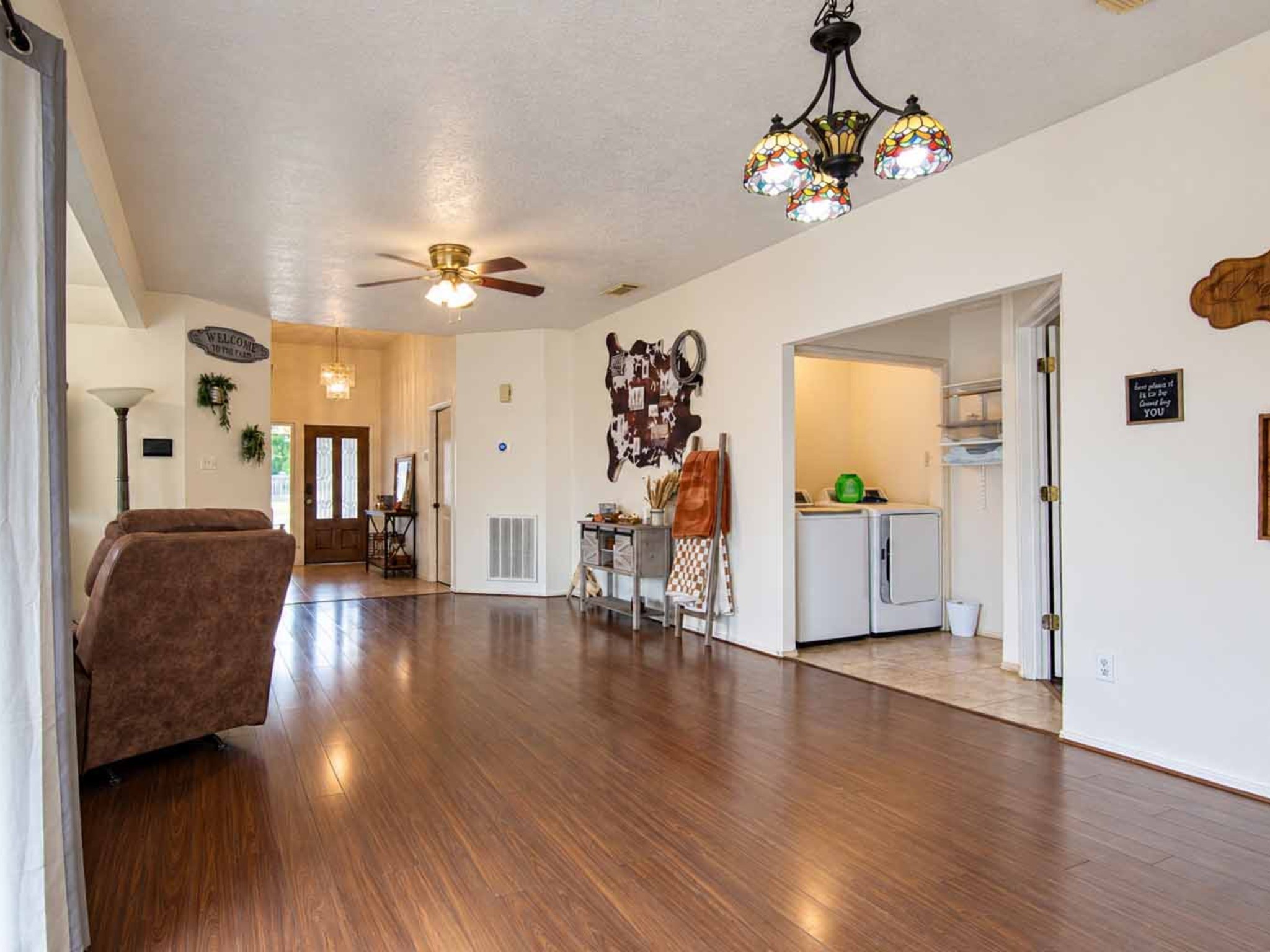 Laundry room off of living room.