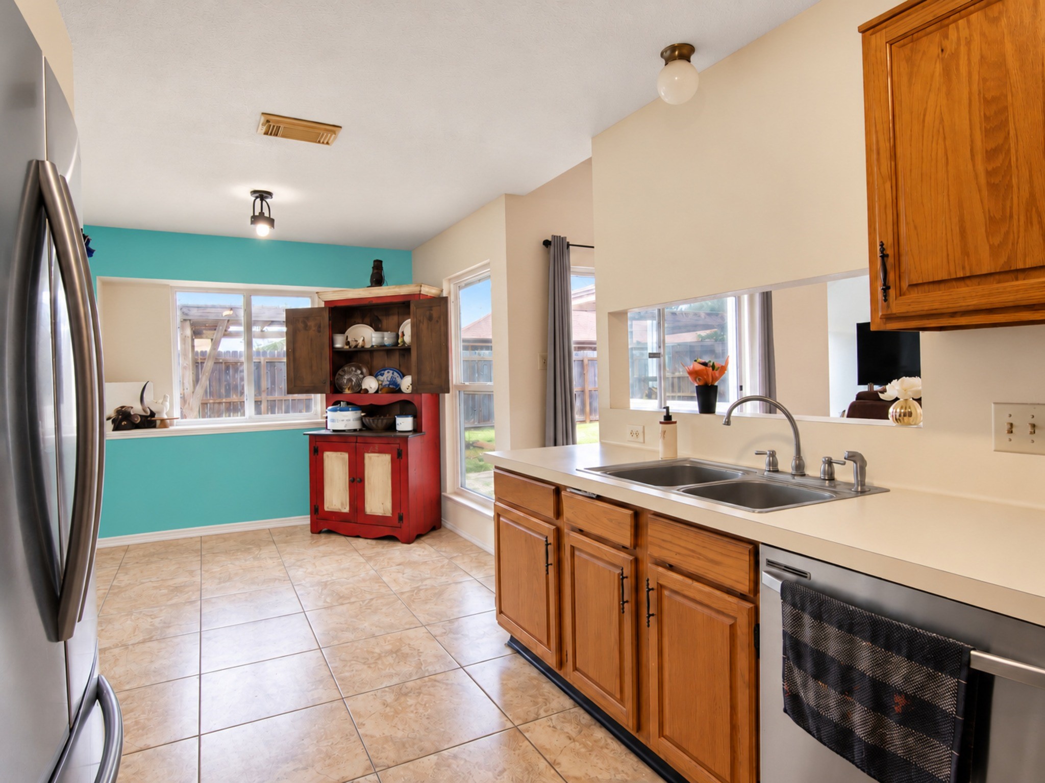 Open kitchen.