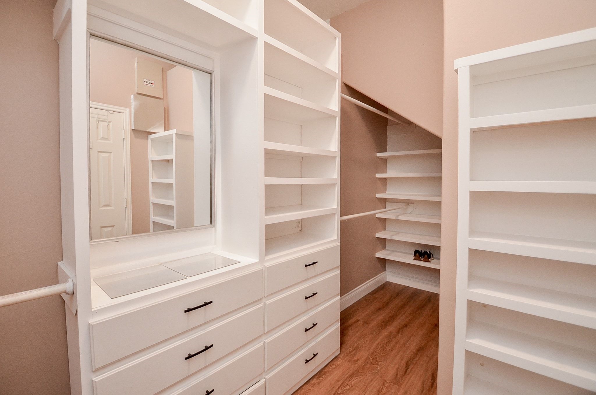 Customized primary bedroom closet