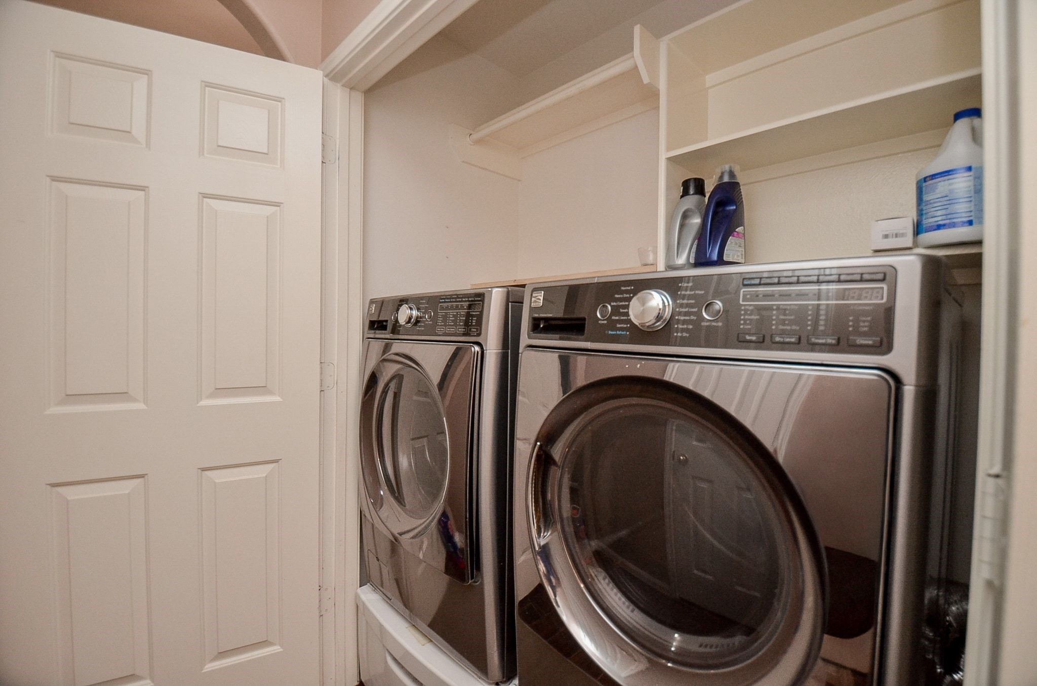 Home cones with a washer  and dryer