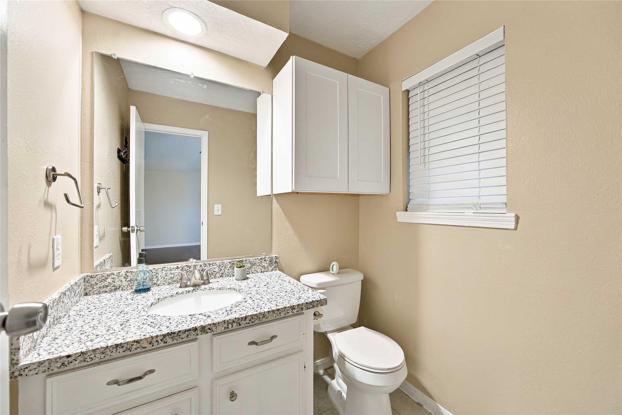 The bathroom in the Game room/5th bedroom.